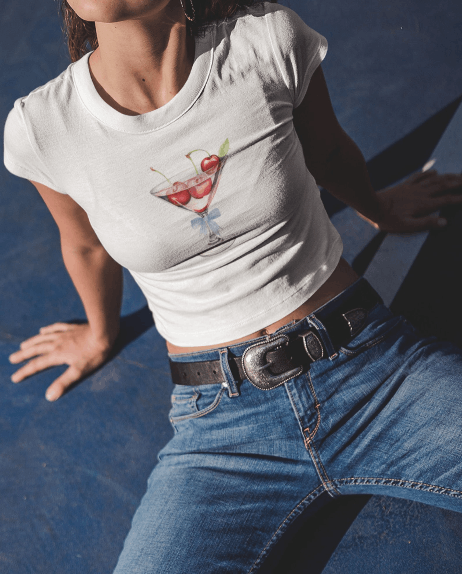 Other Martini Glass Baby Tee – Cherry Martini Graphic Size L / US 10 / IT 46 - 1 Thumbnail