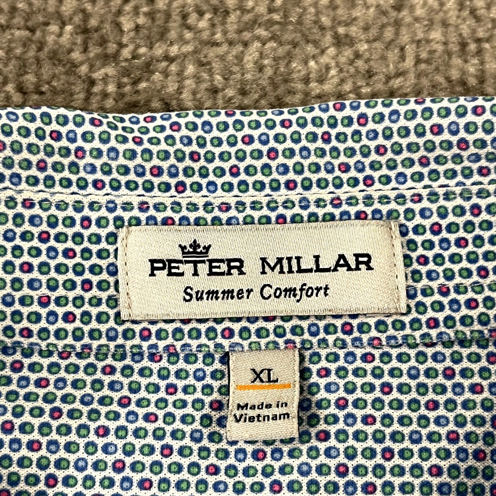 Peter Millar PETER MILLAR Polo Shirt Mens XL White Geometric Dot NHCC North Hills Golf Sport Shirt Mens XL White Geometric Dot NHCC North Hills Golf Sport Size US XL / EU 56 / 4 - 3 Thumbnail