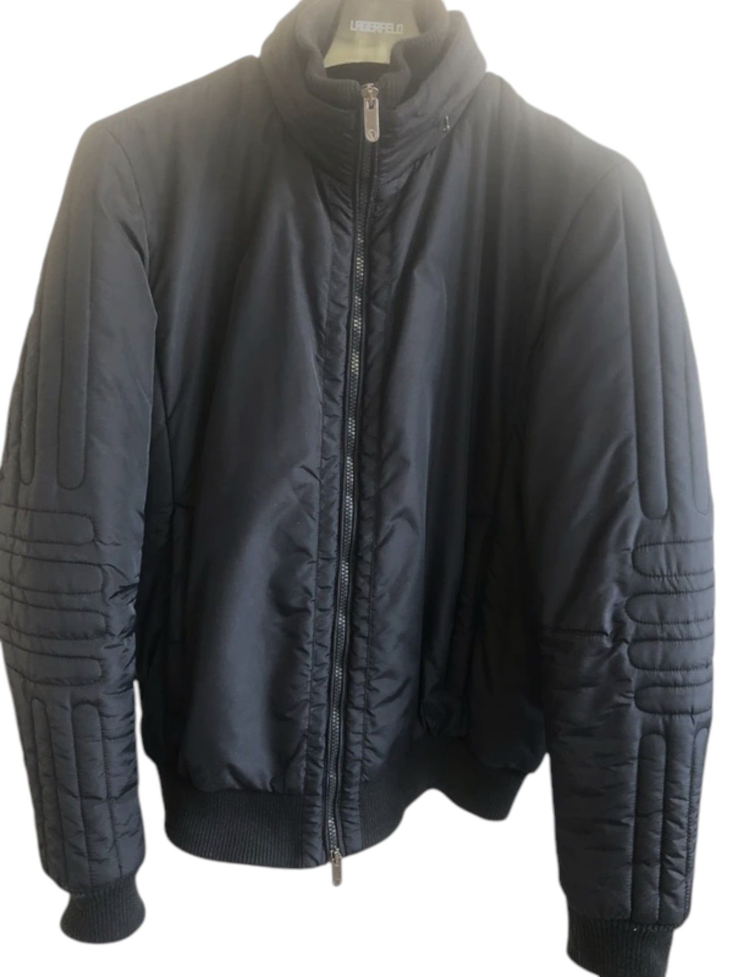 Dirk Bikkembergs Bikkembergs Padded Moto Bomber Jacket – Black Size US L / EU 52-54 / 3 - 3 Thumbnail