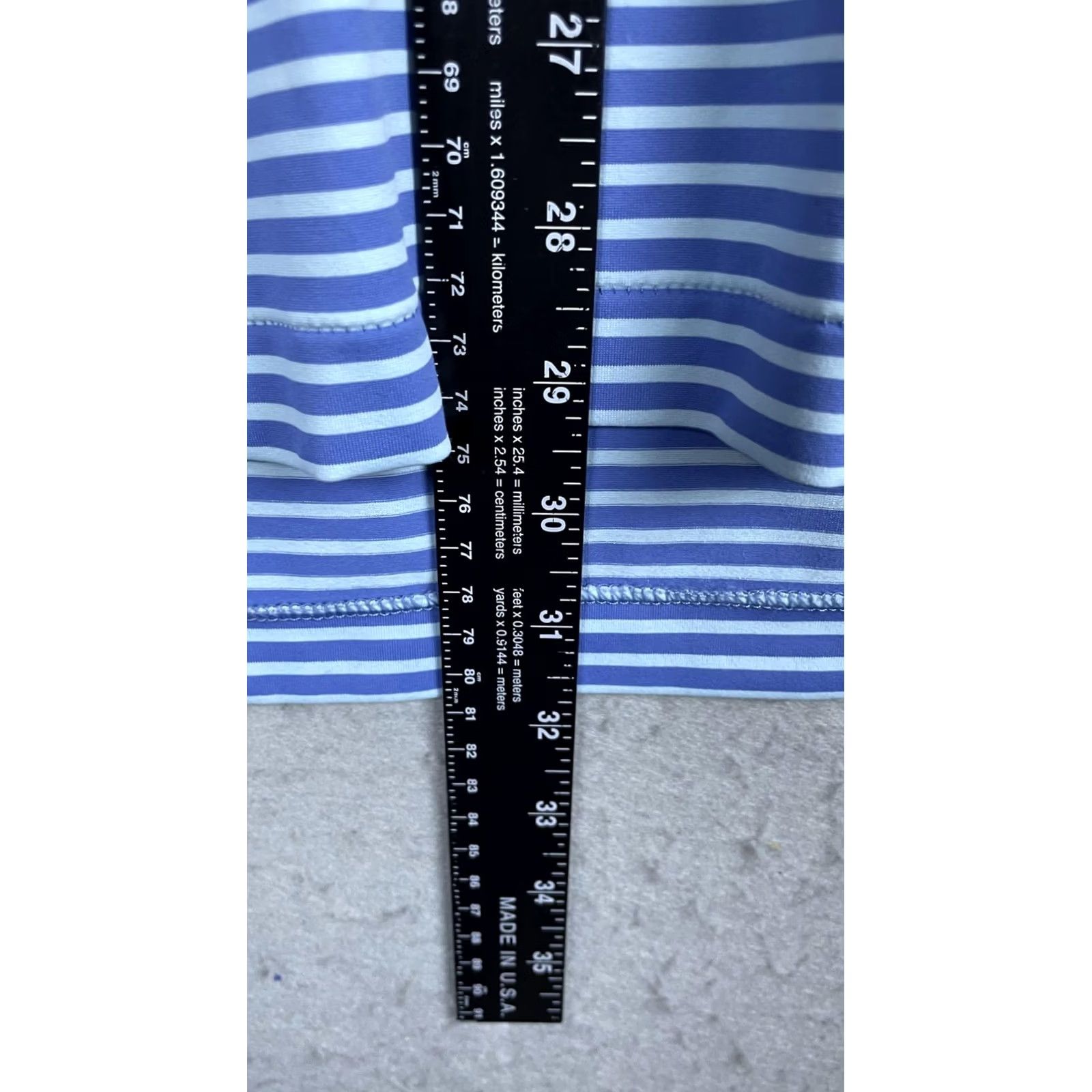 Peter Millar Peter Millar Polo Shirt Mens L Blue Stripe ROCC 1927 Golf Short Sleeve Shirt Polo Mens Large Blue Striped Golf Polo Men Size US L / EU 52-54 / 3 - 5 Thumbnail