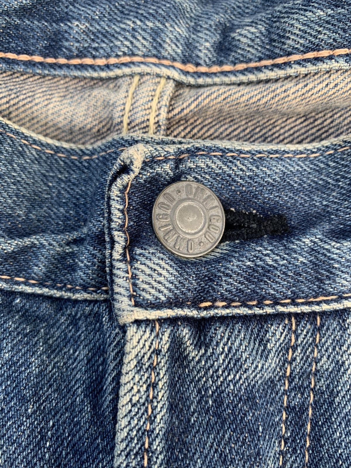OMNIGOD VINTAGE OMNIGOD 5009 SELVEDGE JAPANESE DISTRESSED DENIM Size US 33 - 14 Thumbnail