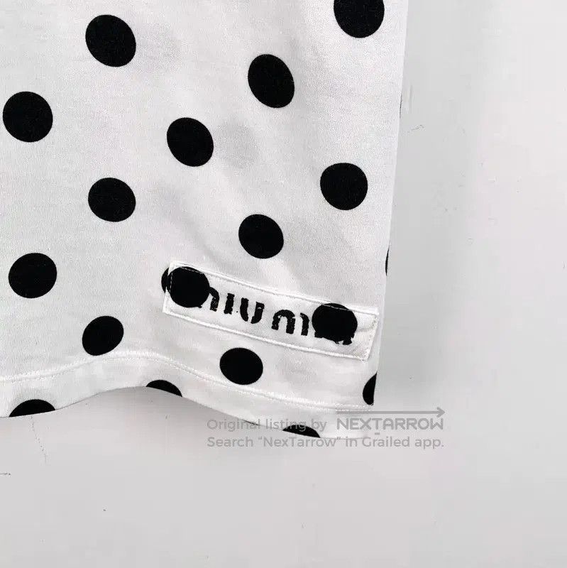 Miu Miu Miu Miu Polka Dot White Cotton T-Shirt . Size XS / US 0-2 / IT 36-38 - 3 Thumbnail