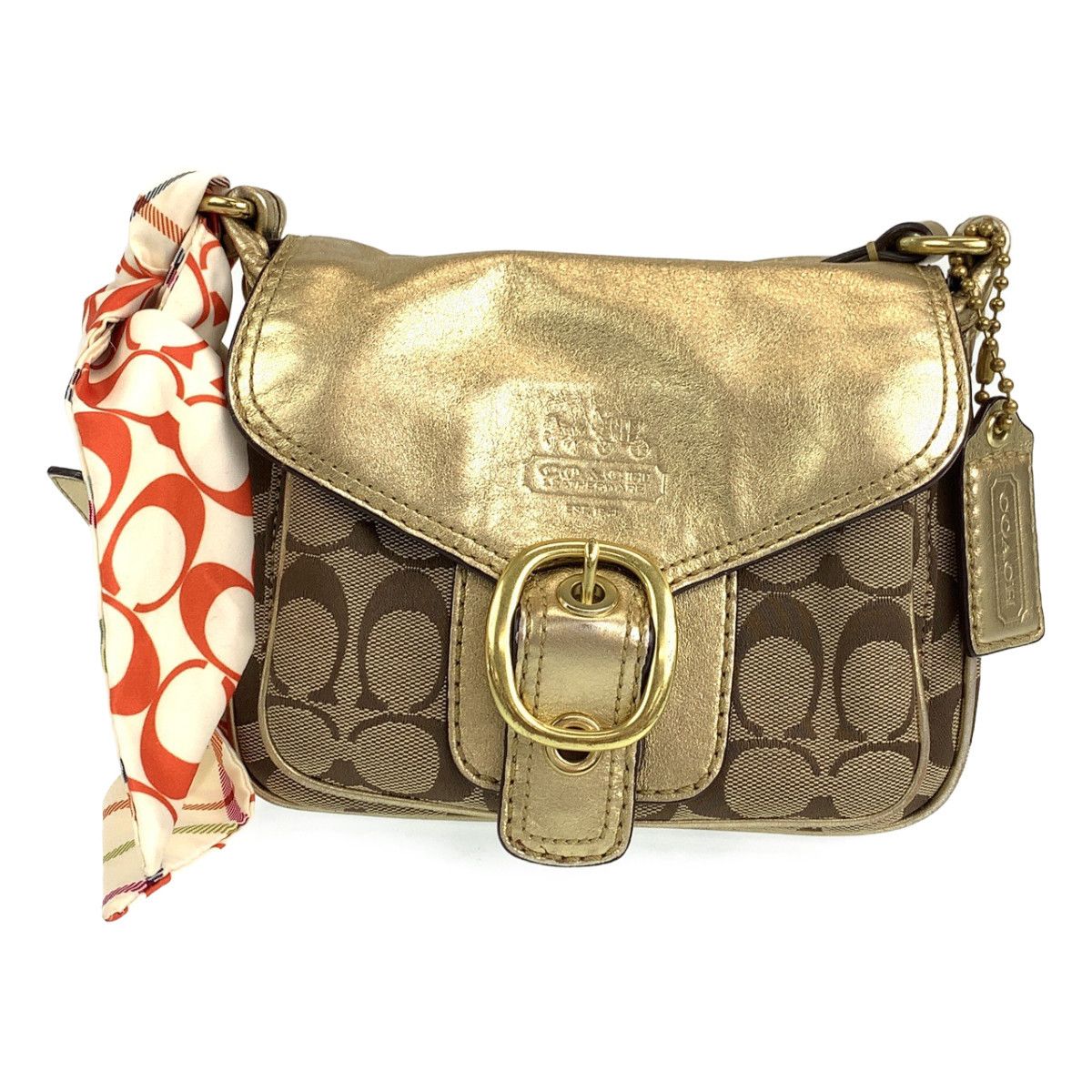 Coach Coach Coach Signature Canvas Leather Shoulder Bag Canvas Crossbody Bag 401751 in Very Good Condition Size ONE SIZE - 1 Thumbnail