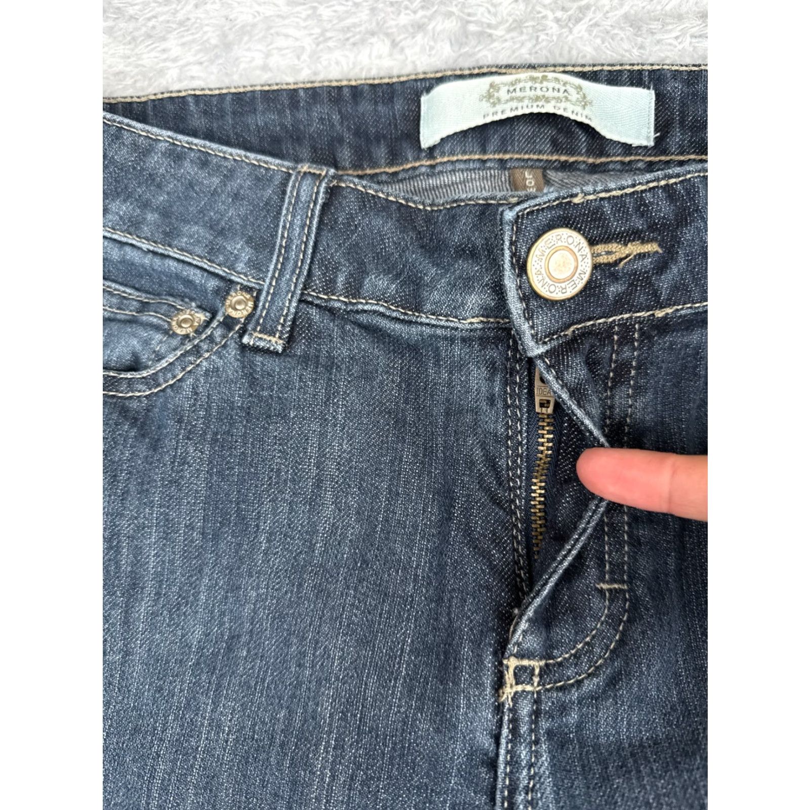 Merona VINTAGE Merona Women's Jeans Bootcut Low Rise 30x31 Denim Cotton Blend Blue 90s Womens Size 30" / US 8 / IT 44 - 5 Thumbnail