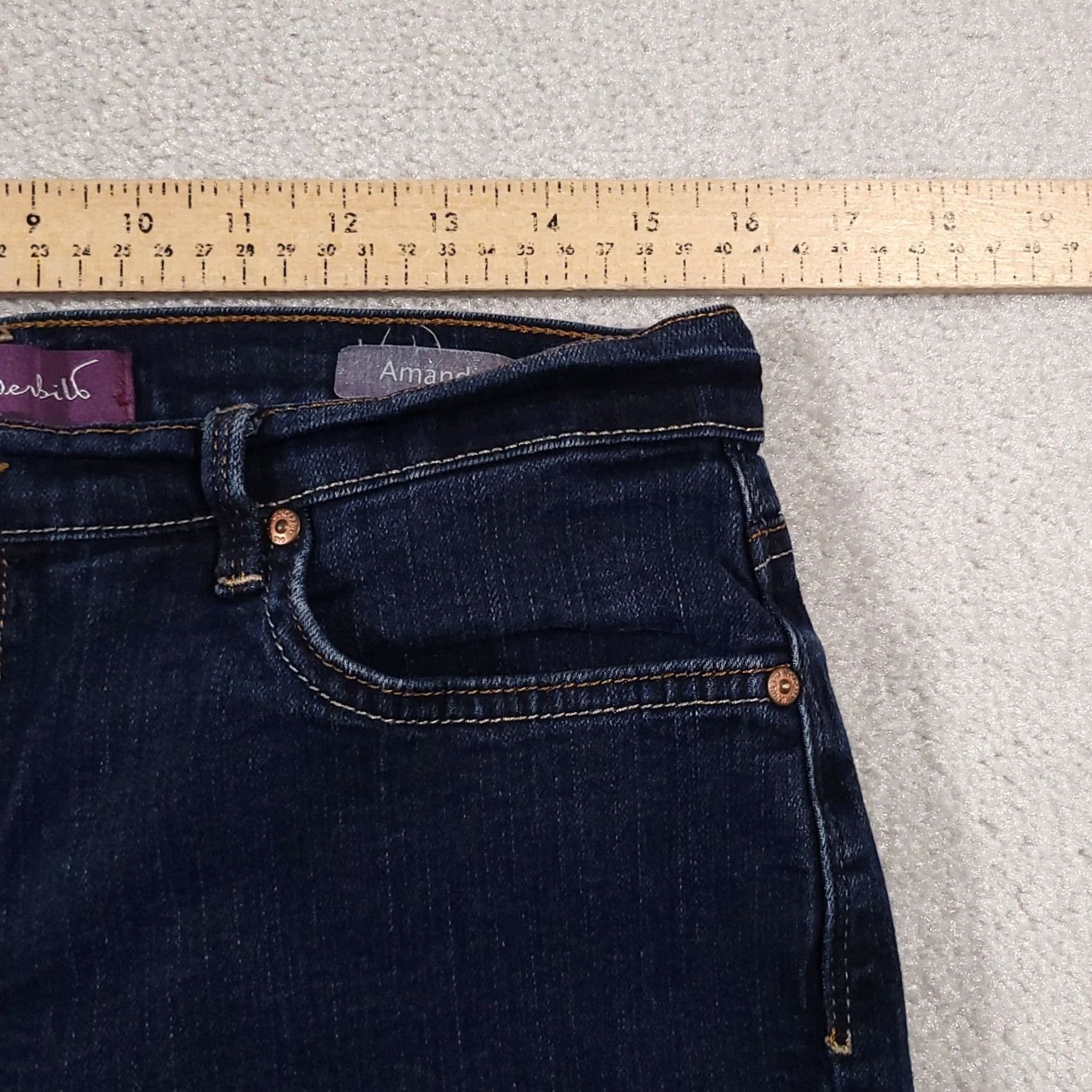 Gloria Vanderbilt Gloria Vanderbilt Amanda Jeans Women's 12P Stretch Dark Wash Denim Mid-Rise Jeans Size 34" / US 12 / IT 48 - 6 Thumbnail