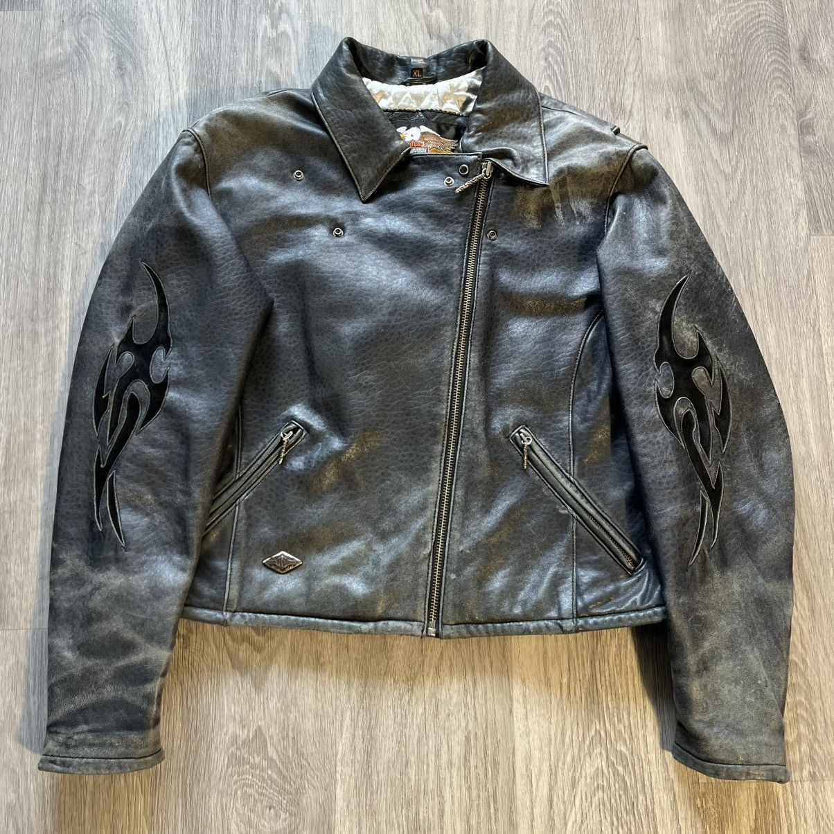 Harley Davidson Vintage Harley Davidson Tribal Leather Jacket Size US S / EU 44-46 / 1 - 1 Thumbnail