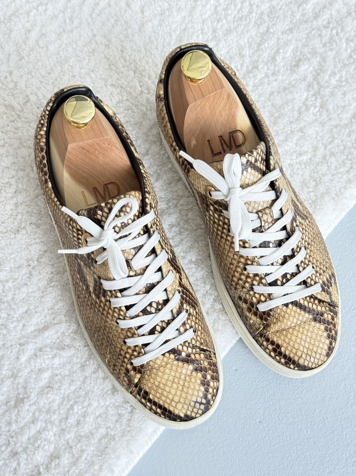 Louis Vuitton Louis Vuitton Style Python Leather Low Top Sneakers Size US 8 / IT 38 - 3 Thumbnail