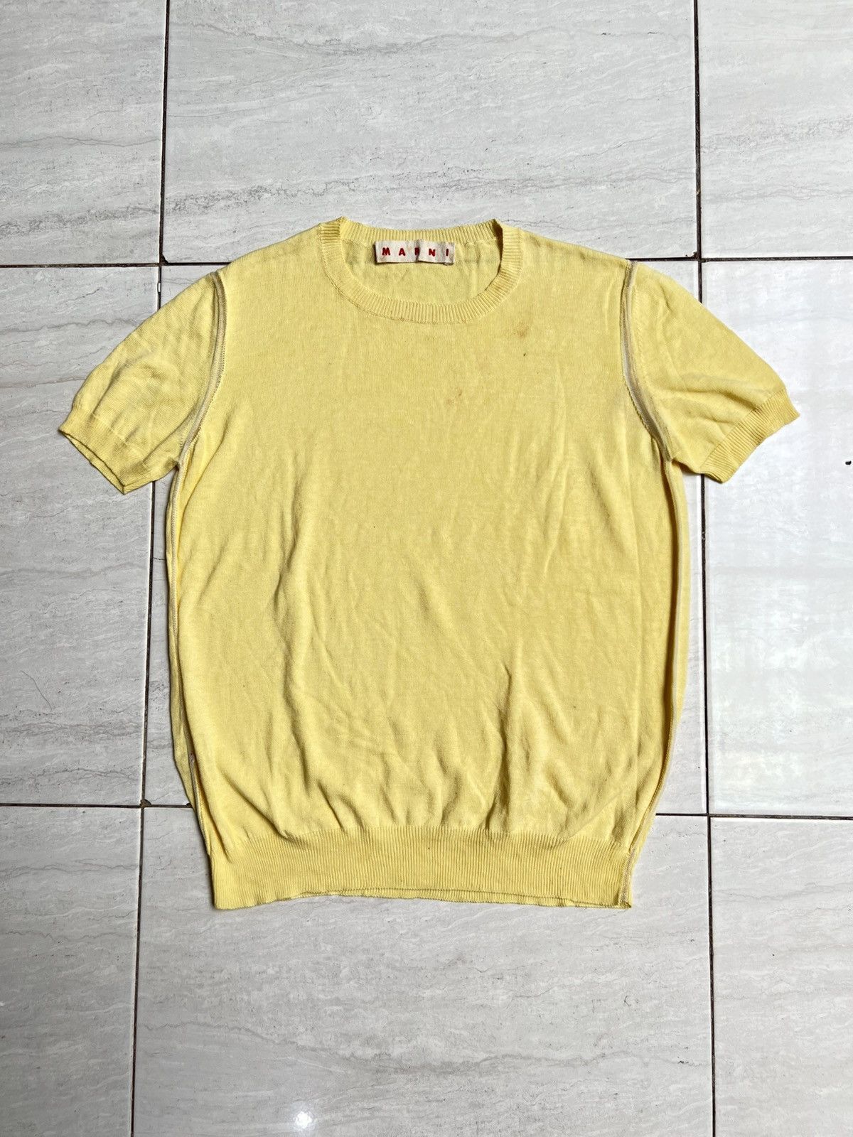 Marni MARNI Yellow Knit T-shirt Size US S / EU 44-46 / 1 - 1 Thumbnail
