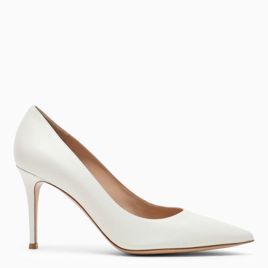 Gianvito Rossi o1d2blof0824 Leather Decollete in White Size US 6.5 / IT 36.5 - 1 Thumbnail