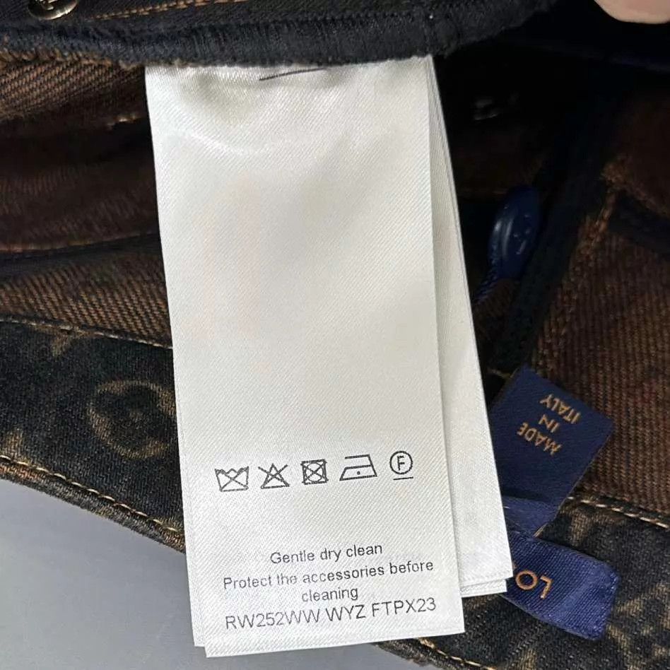 Louis Vuitton LV 25ss Black Gold Monogram Jeans 38 Size 27" / US 4 / IT 40 - 6 Thumbnail