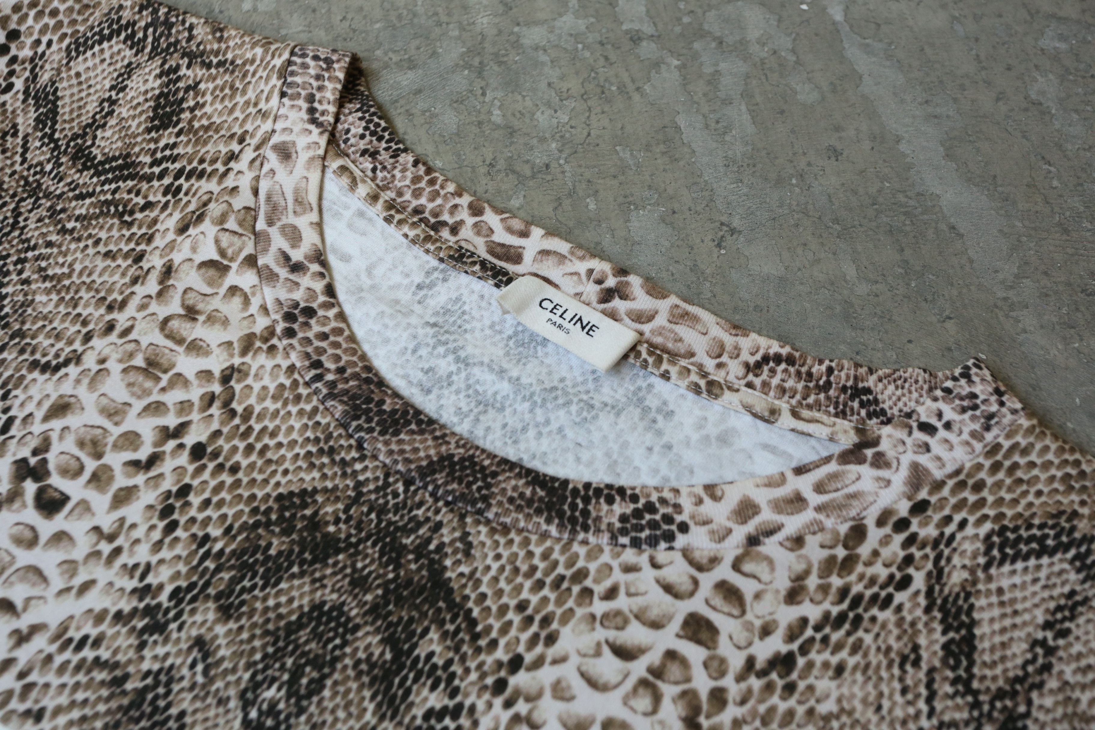 Celine × Hedi Slimane Celine - Hedi Slimane - S/S 22 - Serpent-Print Logo Tee Size US M / EU 48-50 / 2 - 4 Thumbnail