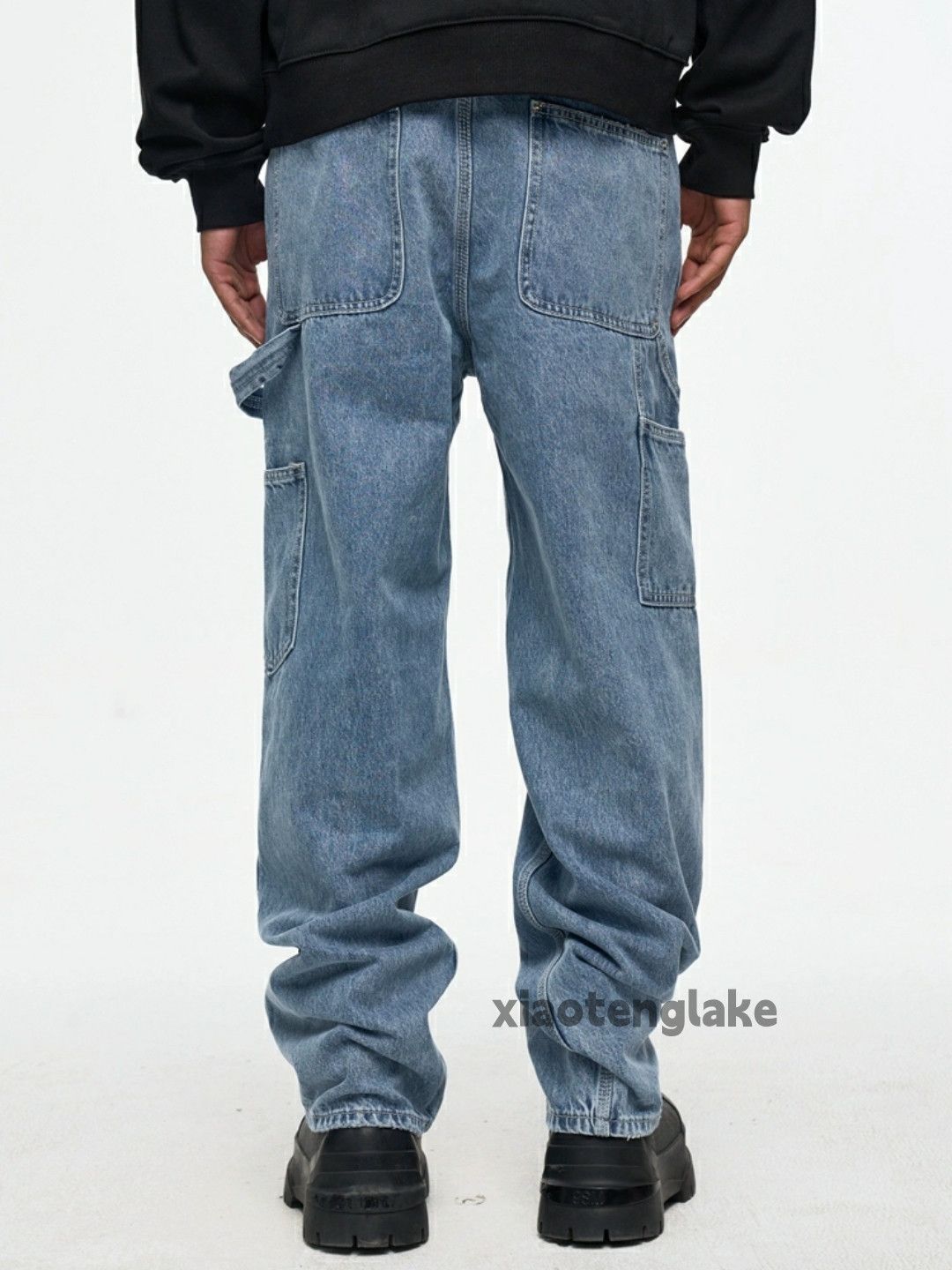 Jean × Vintage washed faded utility carpenter hiphop baggy jeans Size US 36 / EU 52 - 5 Thumbnail