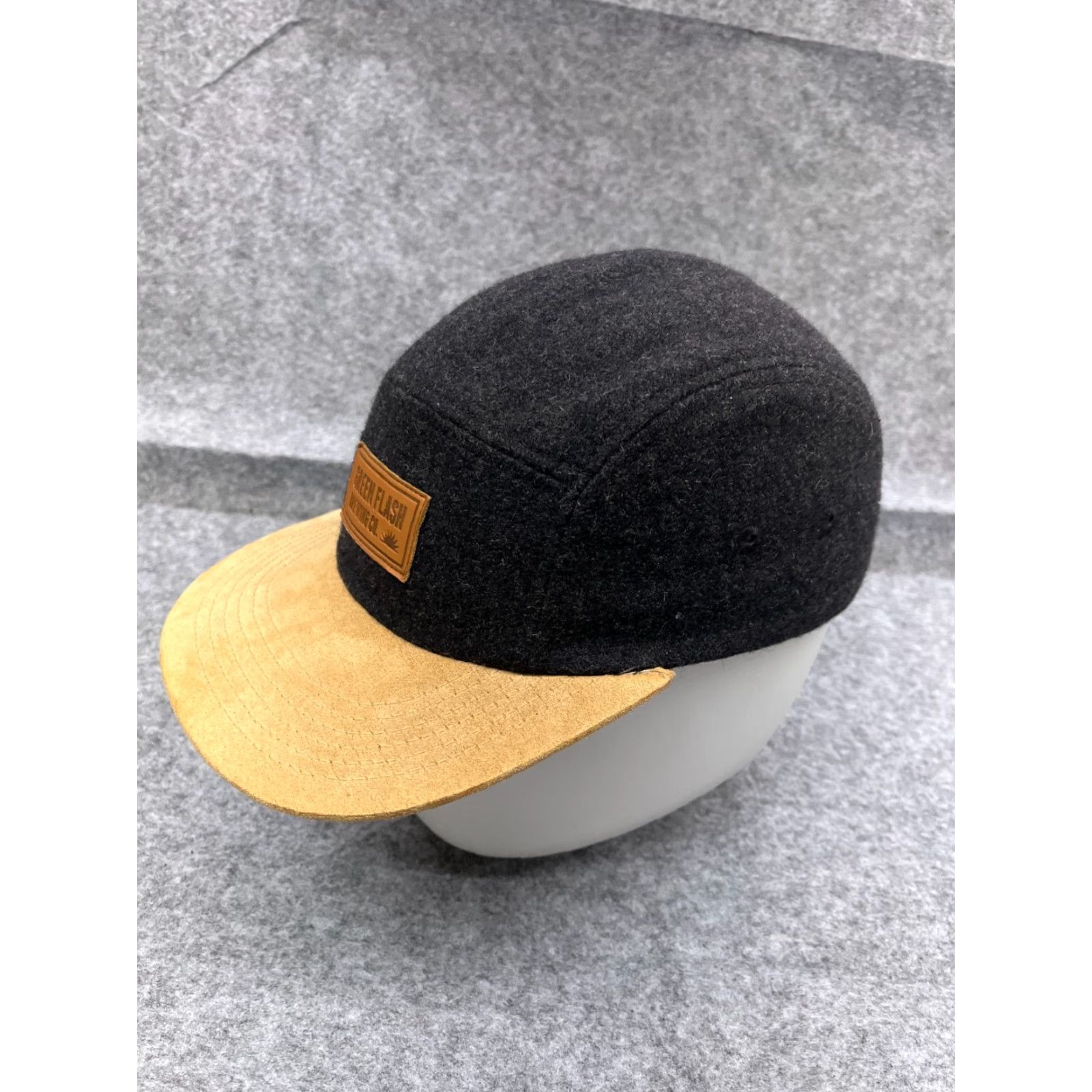 Vintage Green Flash Brewing Hat 5 Panel Cap Strap Back Adult Gray Beige Polyester Size ONE SIZE - 4 Thumbnail