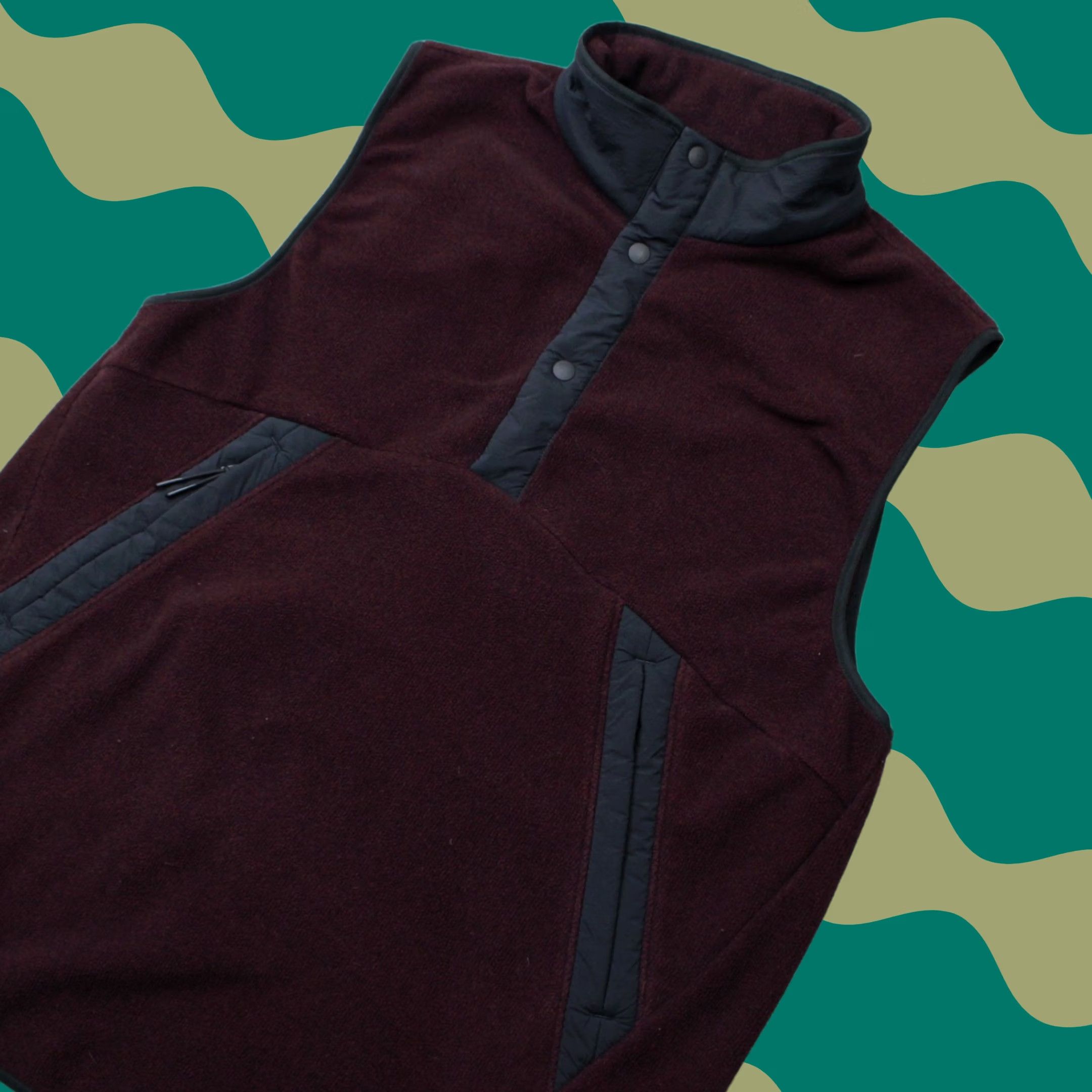 Vintage Hill City Vest Mens Medium Burgundy Fleece Zip Pockets Casual T Snap Pullover Size US M / EU 48-50 / 2 - 1 Thumbnail