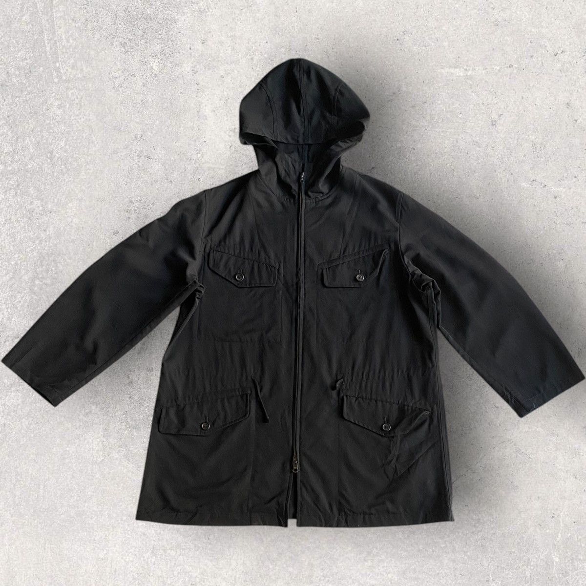 Yohji Yamamoto Vintage 90’s Wool Gabardine Hood Jacket Size US M / EU 48-50 / 2 - 1 Thumbnail