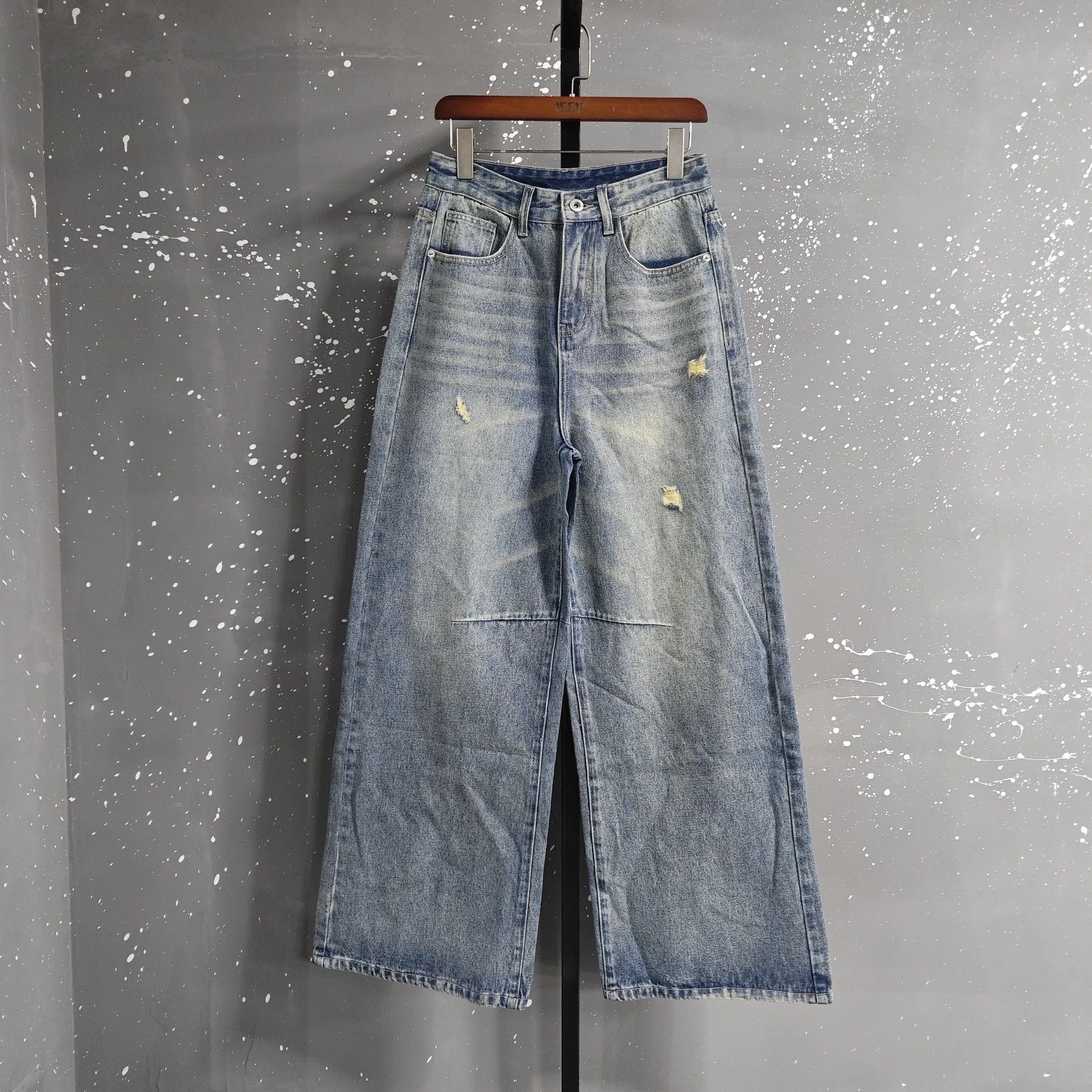 Japanese Brand Wide Leg Denim – Blue– Relaxed Fit Size US 30 / EU 46 - 6 Thumbnail