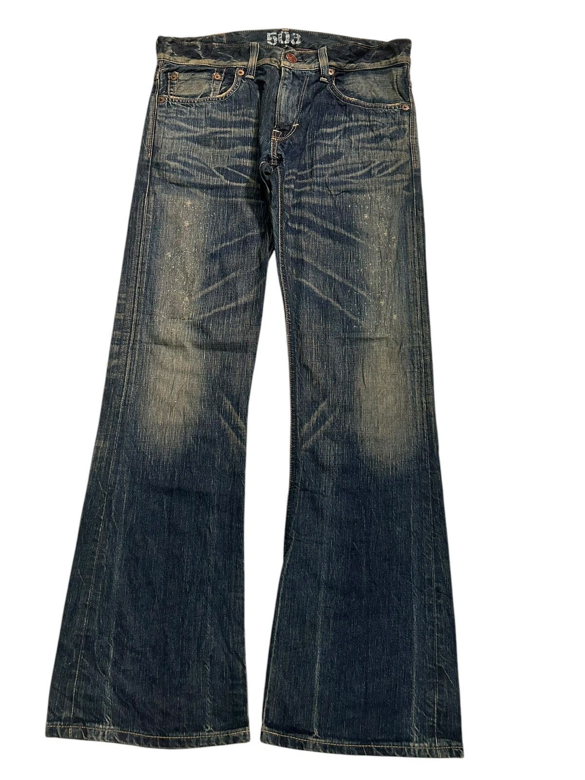 Edwin × If Six Was Nine × Kapital FLARE EDWIN BLUETRIP Distressed Japanese Punk Style Denim 🎌🎌 Size US 35 - 12 Thumbnail