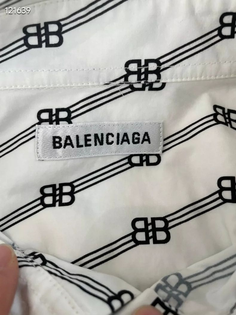 Balenciaga Balenciaga size 34 All-over logo loose-fit white shirt Size S / US 4 / IT 40 - 3 Thumbnail