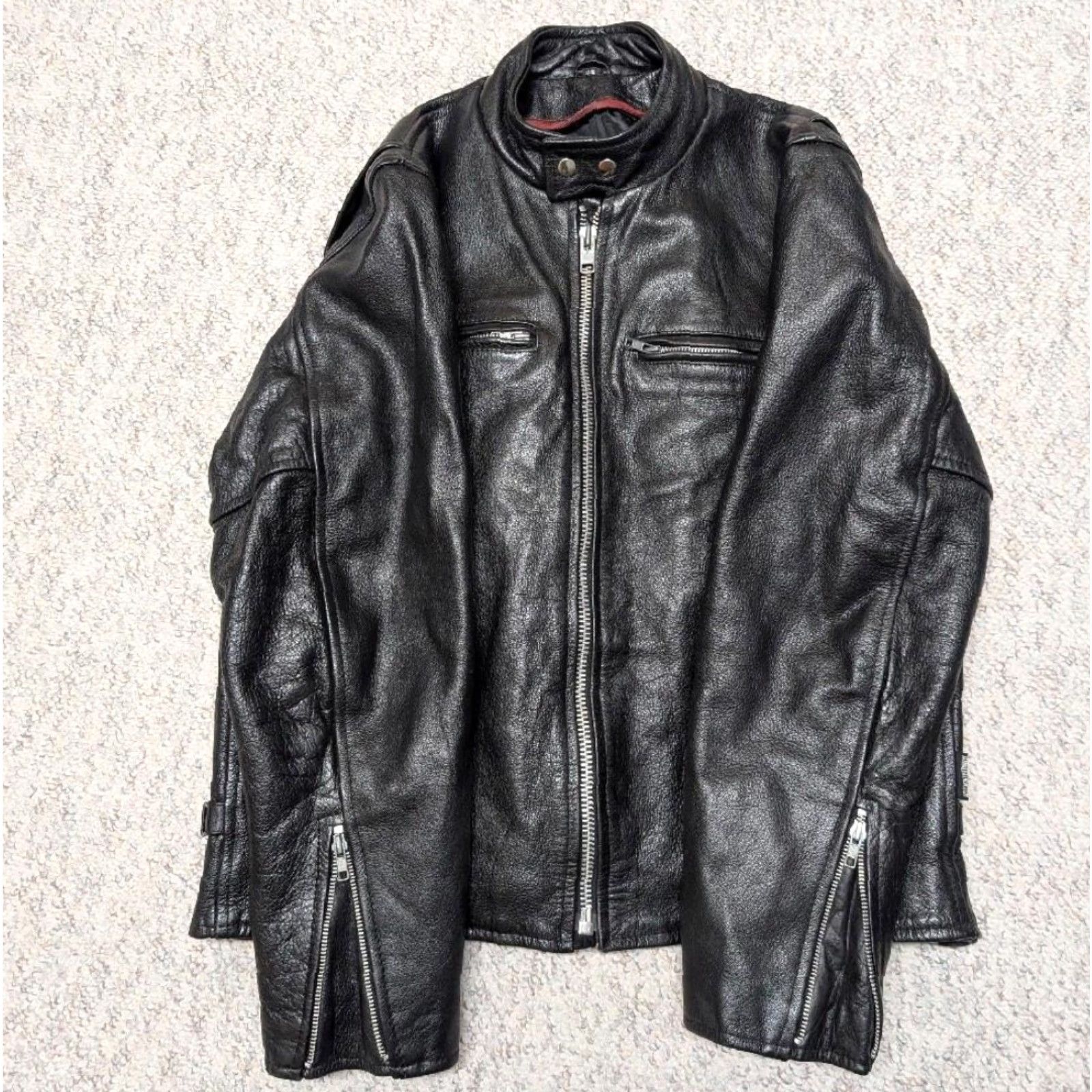 Vintage VINTAGE Jamin Leather Motorcycle Jacket Mens L Black Cowhide Leather 90s Cafe Racer Vintage 1990s Size US L / EU 52-54 / 3 - 6 Thumbnail
