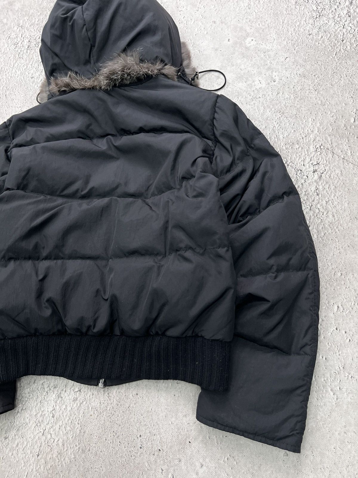 2000s Japanese Punk Grunge Fur Puffer Jacket opium style