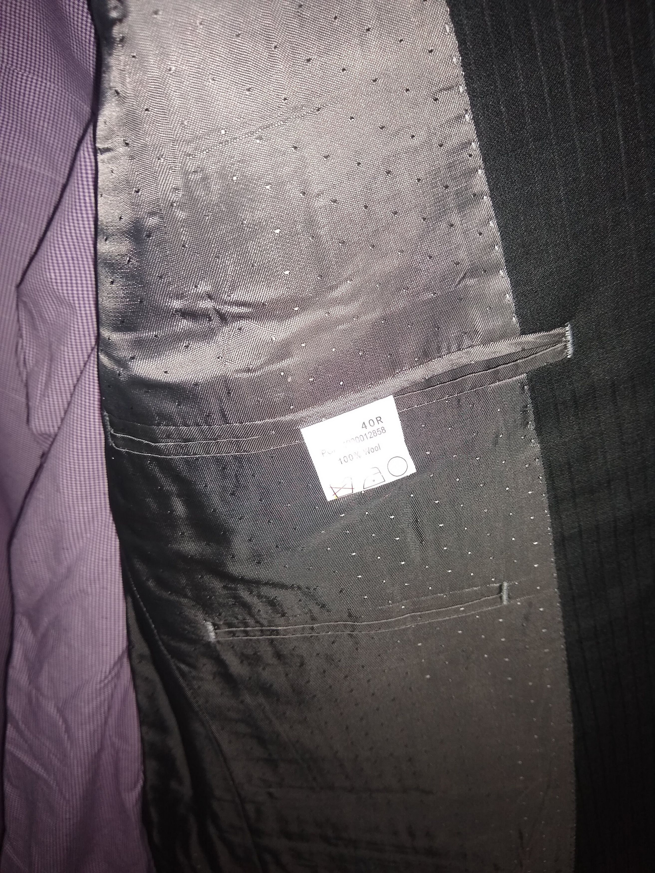Calvin Klein Navy & Navy Pinstripe Suit Size 40R - 3 Thumbnail