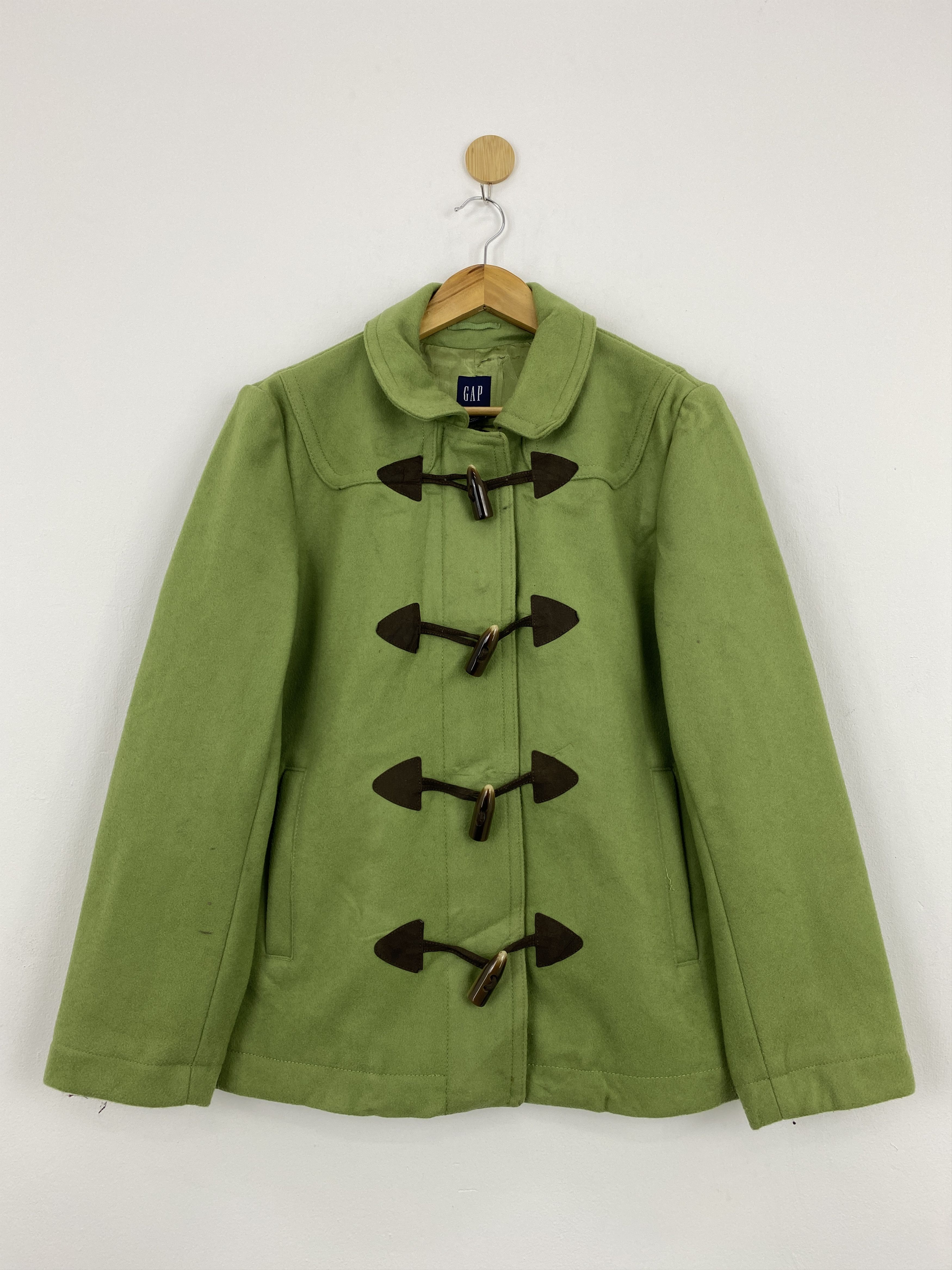 Gap Vintage Gap Pea Coat Women Lime Green Wool Jacket J1747 Size US L / EU 52-54 / 3 - 1 Thumbnail