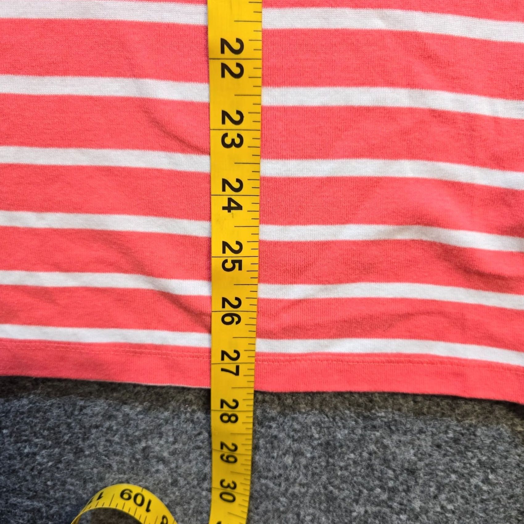 Jones New York Jones New York Top Womens 1X Orange Pink Stripe Short Sleeve Knit Cotton V-Neck T-Shirt Casual Stretch Regular Womens Size XL / US 12-14 / IT 48-50 - 7 Thumbnail