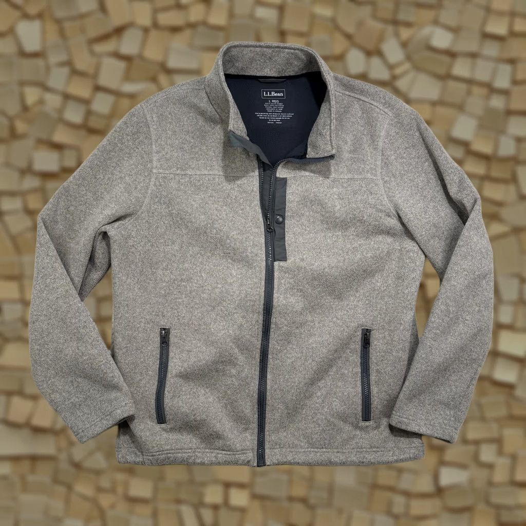 Vintage L.L. Bean Jacket Fleece Gray Mens Size L Full Zip Pockets Outdoors Regular Mid-Length Zip Jacket Size US L / EU 52-54 / 3 - 1 Thumbnail