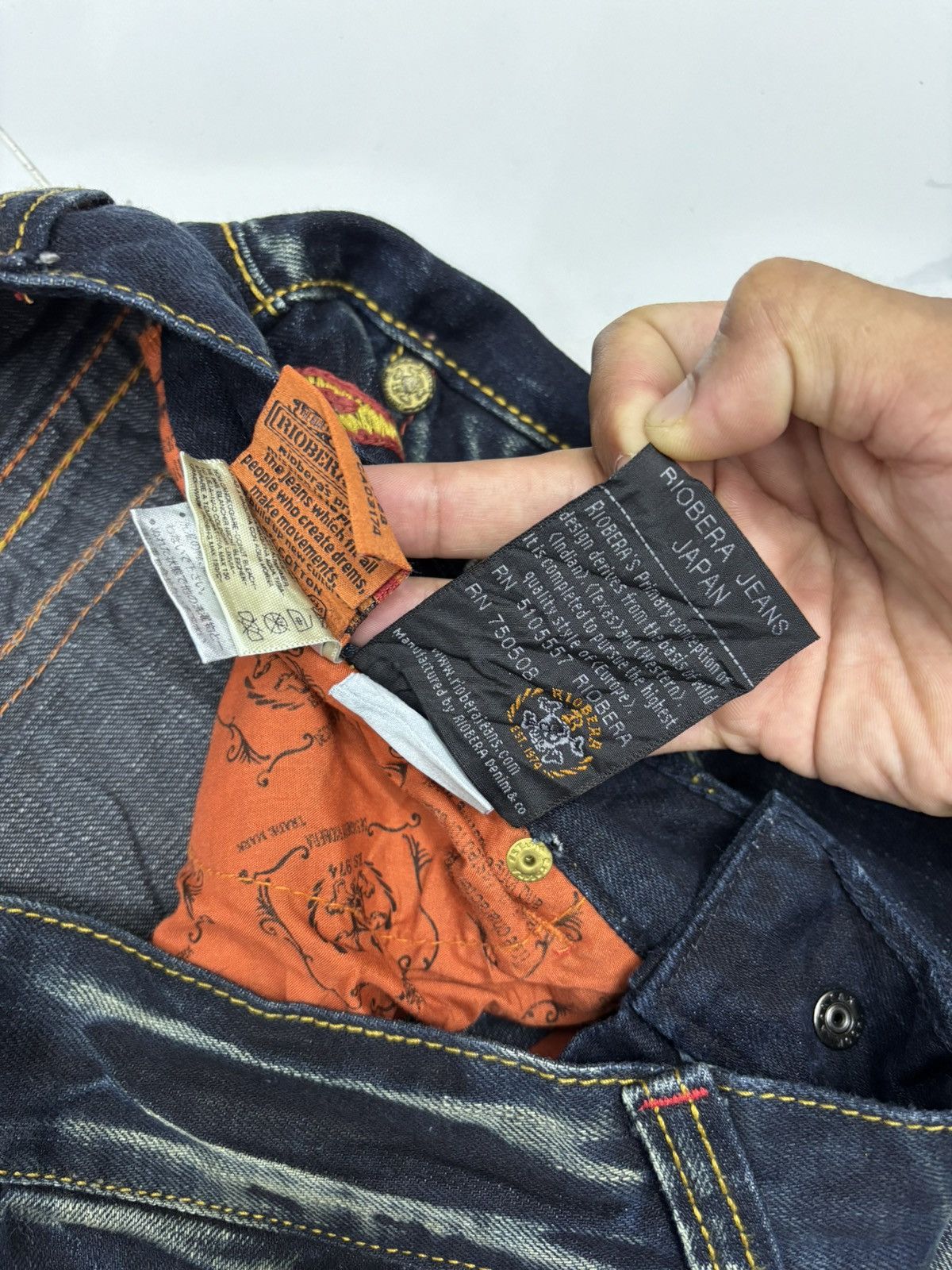 If Six Was Nine 🔥RIOBERA JEANS Embroidery Denim Blue Jeans Size US 32 / EU 48 - 11 Thumbnail