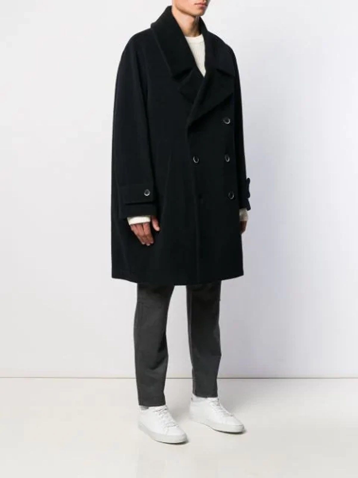 Barena Barena Oversized Arctic Peacoat - Navy Wool Size US XL / EU 56 / 4 - 2 Thumbnail