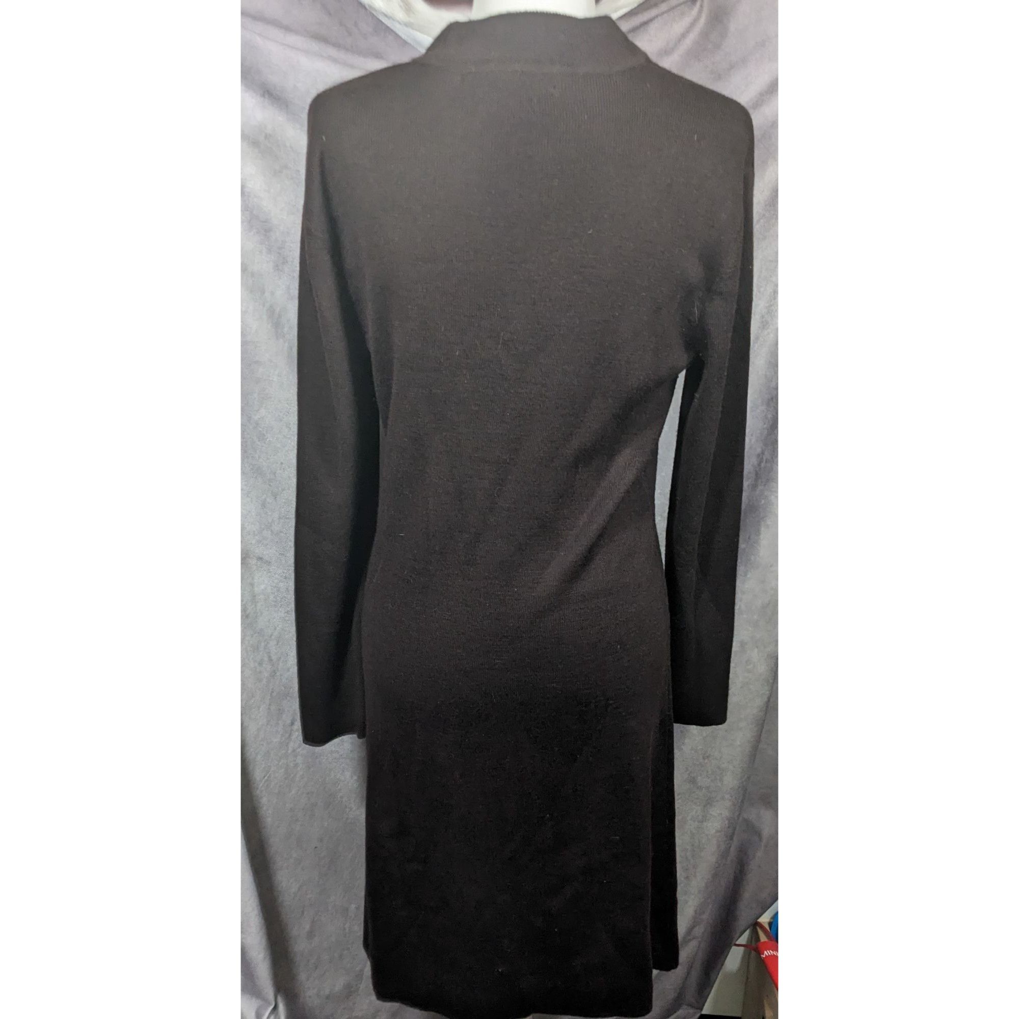 Other Lina Leonard Modest Long Sleeve Black Sweater Dress Size M / US 6-8 / IT 42-44 - 7 Thumbnail
