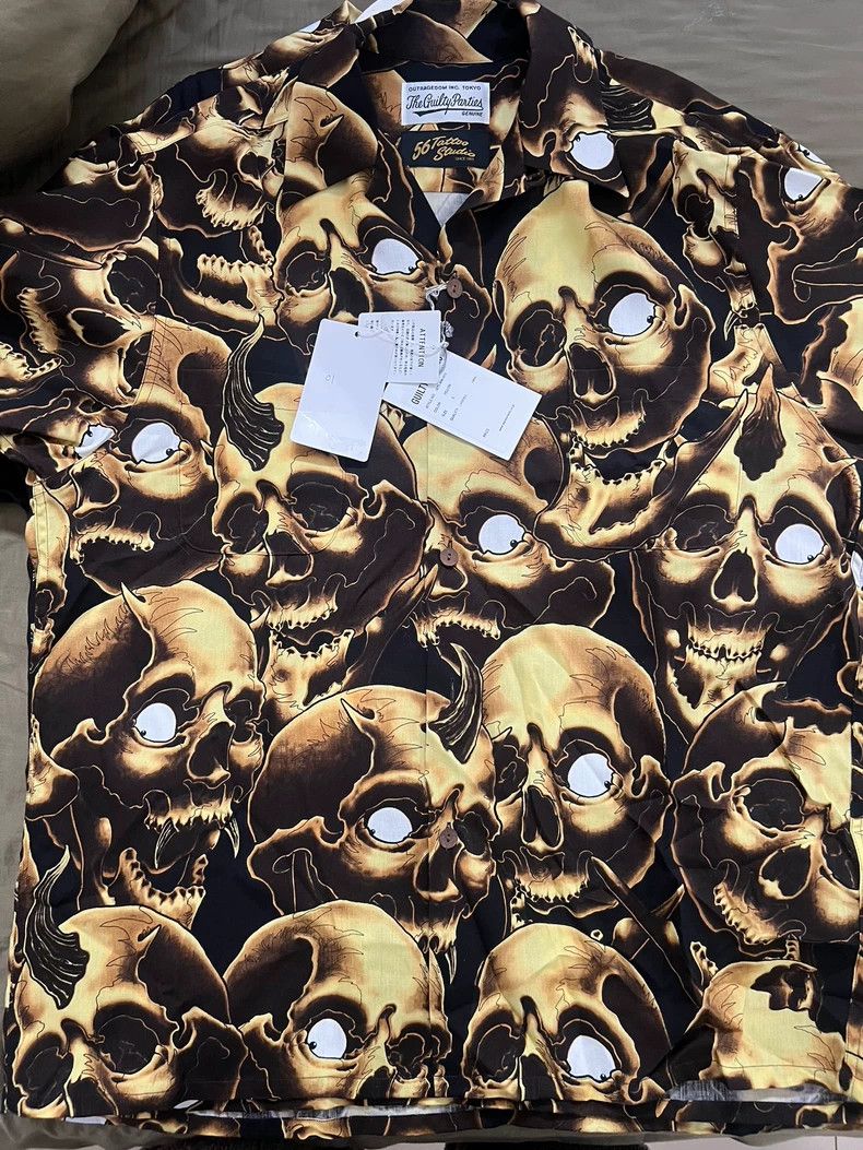 Wacko Maria wacko maria Skull shirt 2503-Nextarrow Size US M / EU 48-50 / 2 - 8 Thumbnail