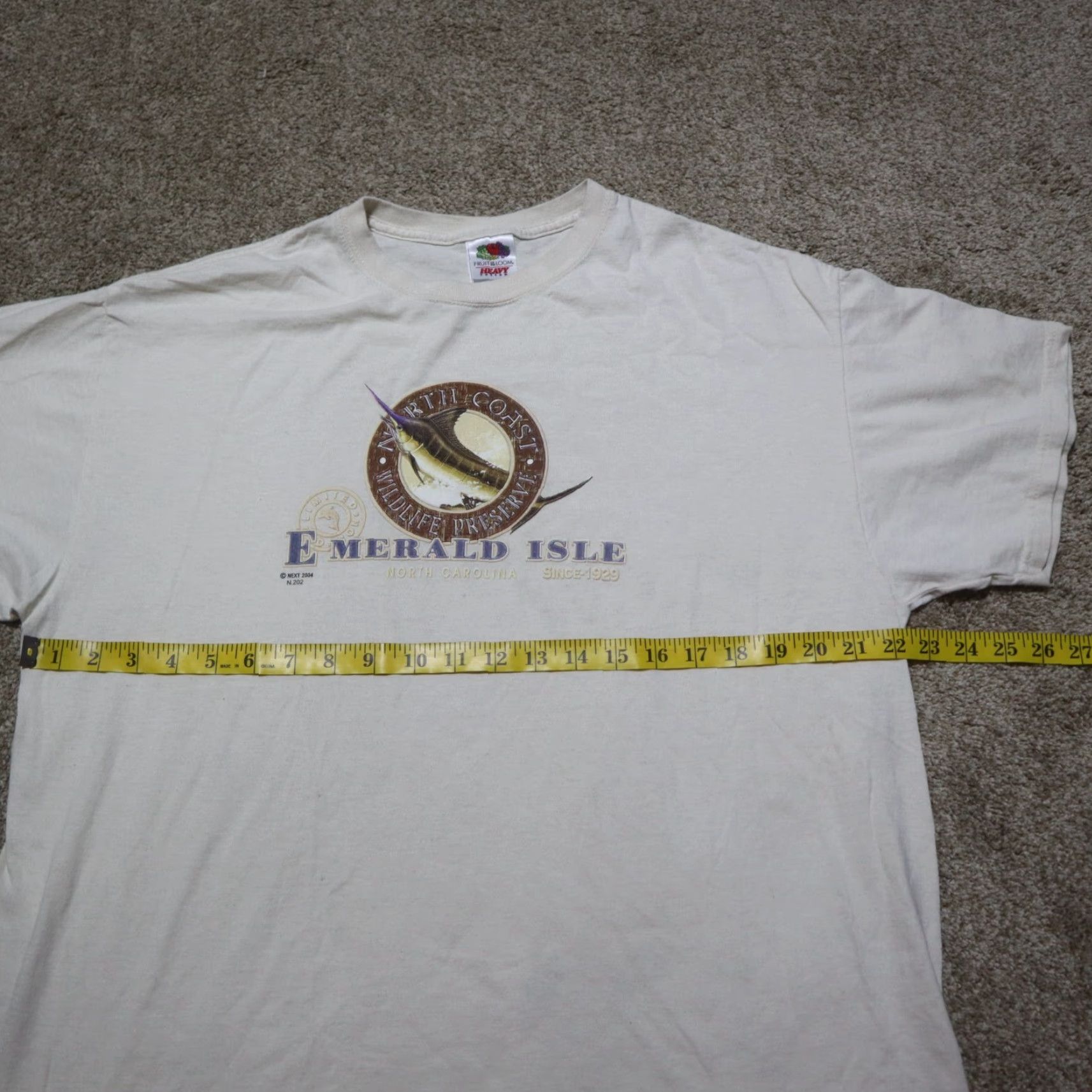 Vintage Vintage Emerald Isle North Carolina NC Graphic T-Shirt Adult Large Beige 90s Coastal Men Size US L / EU 52-54 / 3 - 4 Thumbnail