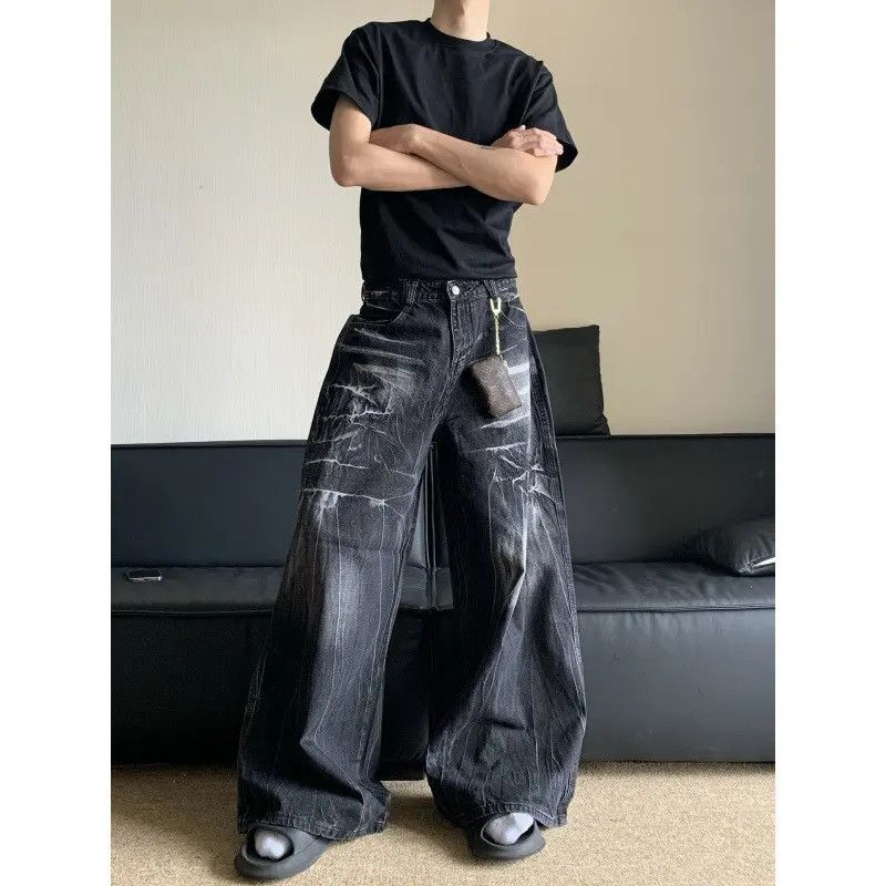 Japanese Brand × Jean Retro loose wide leg electric stripe jeans Size US 32 / EU 48 - 6 Thumbnail