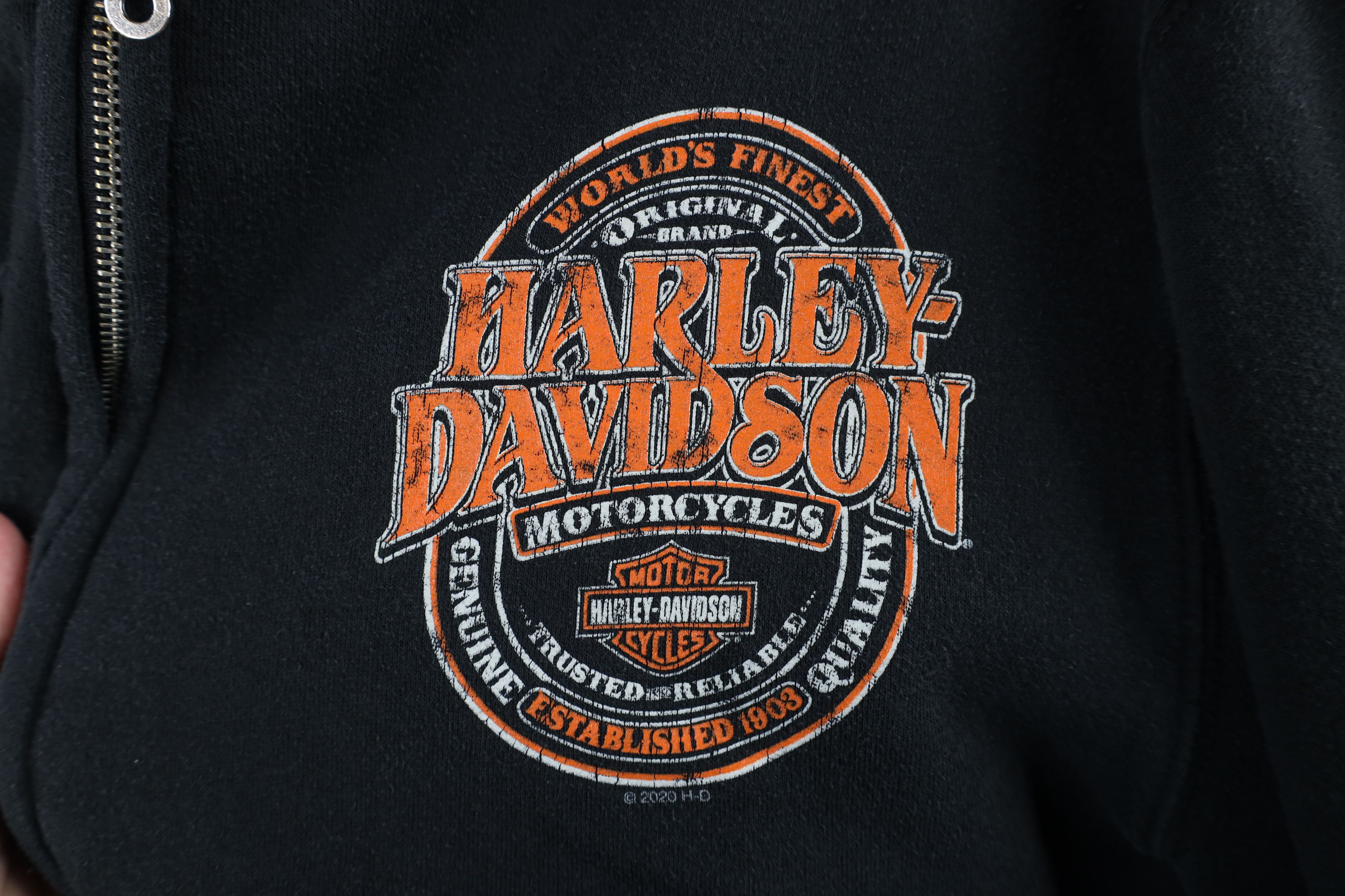 Harley Davidson Vintage Y2K Harley Davidson Spell Out Full Zip Hoodie Size US L / EU 52-54 / 3 - 4 Thumbnail