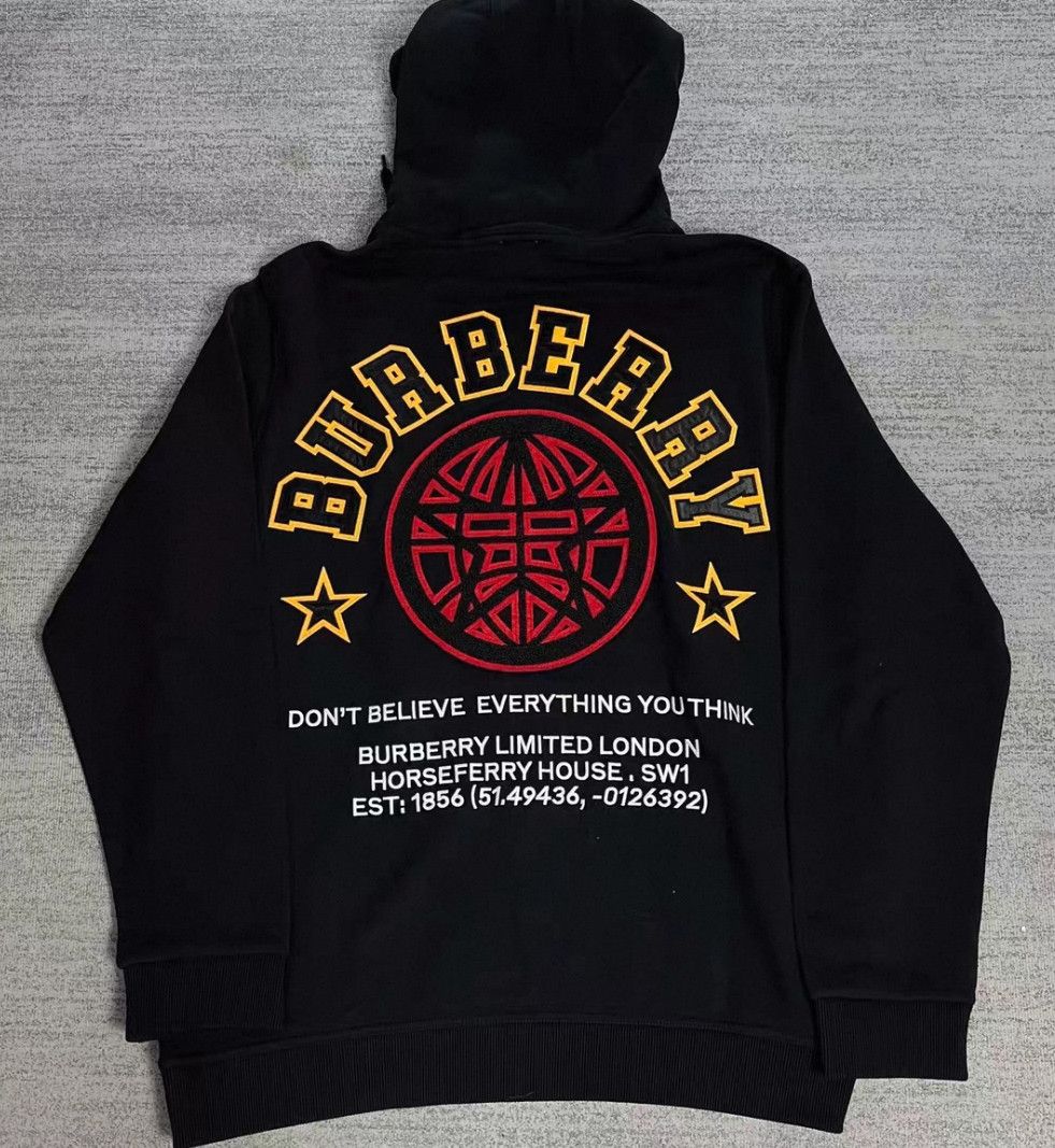 Burberry Burberry Black Men's Hoodie with Star Details. Size US XL / EU 56 / 4 - 2 Thumbnail