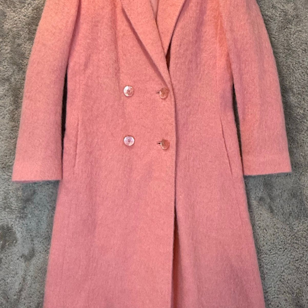 Other Vintage Pink Mohair Trench Coat Double Breasted Long Size M / US 6-8 / IT 42-44 - 5 Thumbnail