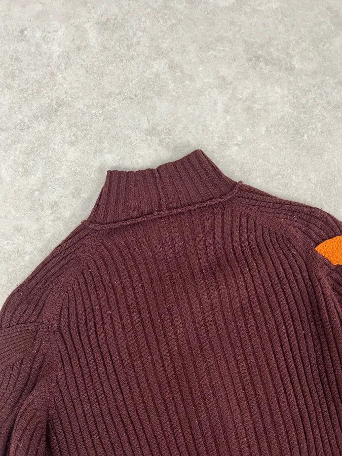Marithe + Francois Girbaud 2000s Marithé + François Girbaud Brown & Orange Zip-Up Sweater Size US M / EU 48-50 / 2 - 7 Thumbnail