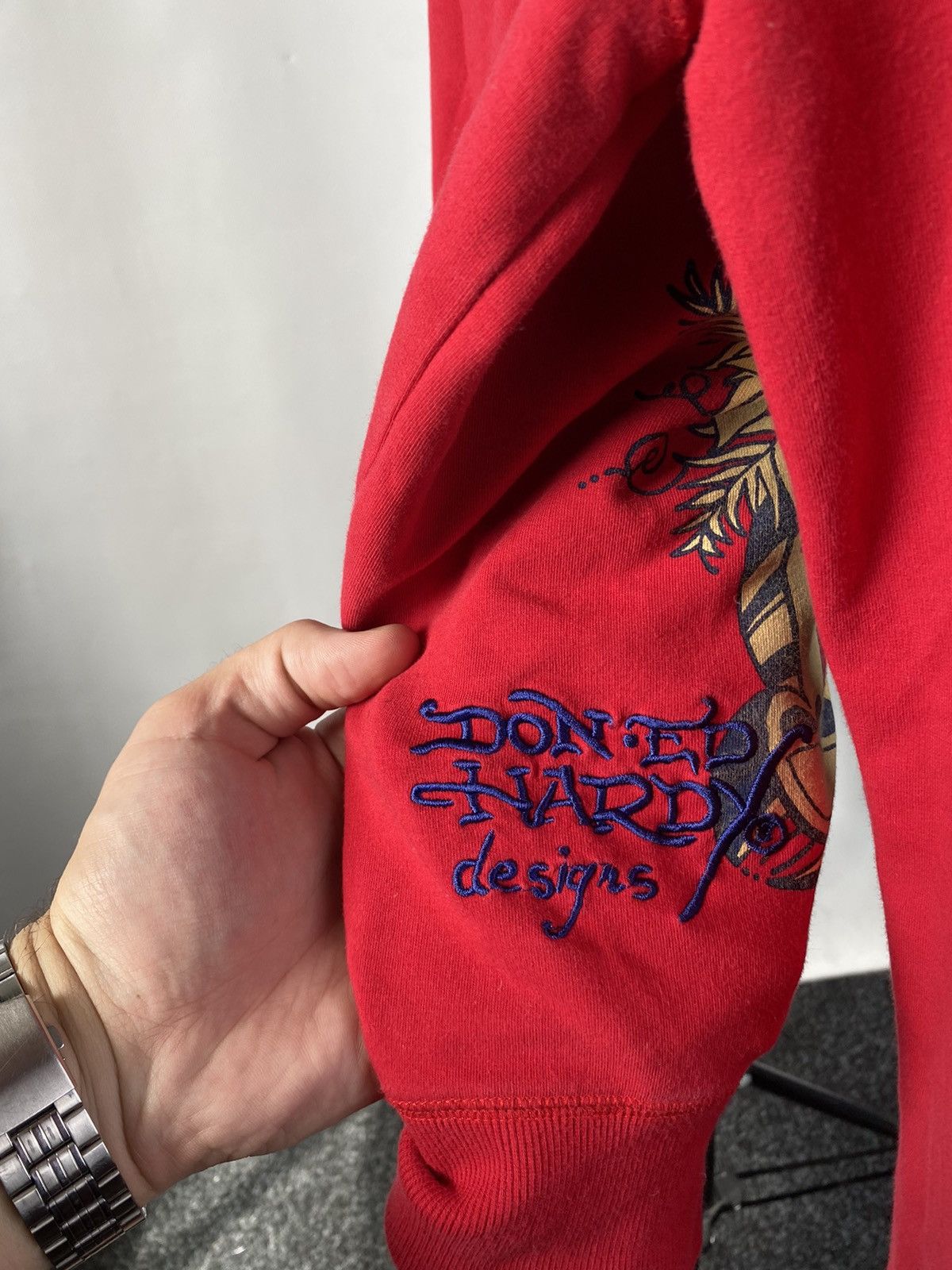 Ed Hardy 🔥Ed Hardy Gothic Tribal Avant Garde Red Hoodie Small wom Size S / US 4 / IT 40 - 19 Thumbnail