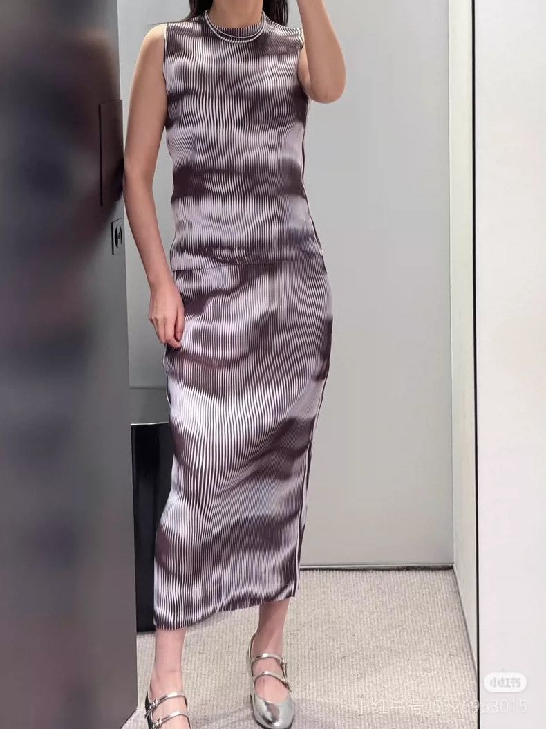 Issey Miyake Issey Miyake size:2 Main line ink-wash toothpick skirt Size 22" - 1 Thumbnail