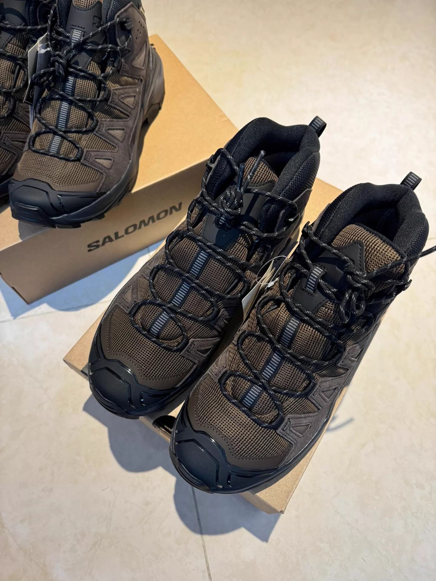 Salomon Salomon X Ultra 360 Hiking Boot Suede Mesh Brown Rivet Size US 11 / EU 44 - 3 Thumbnail