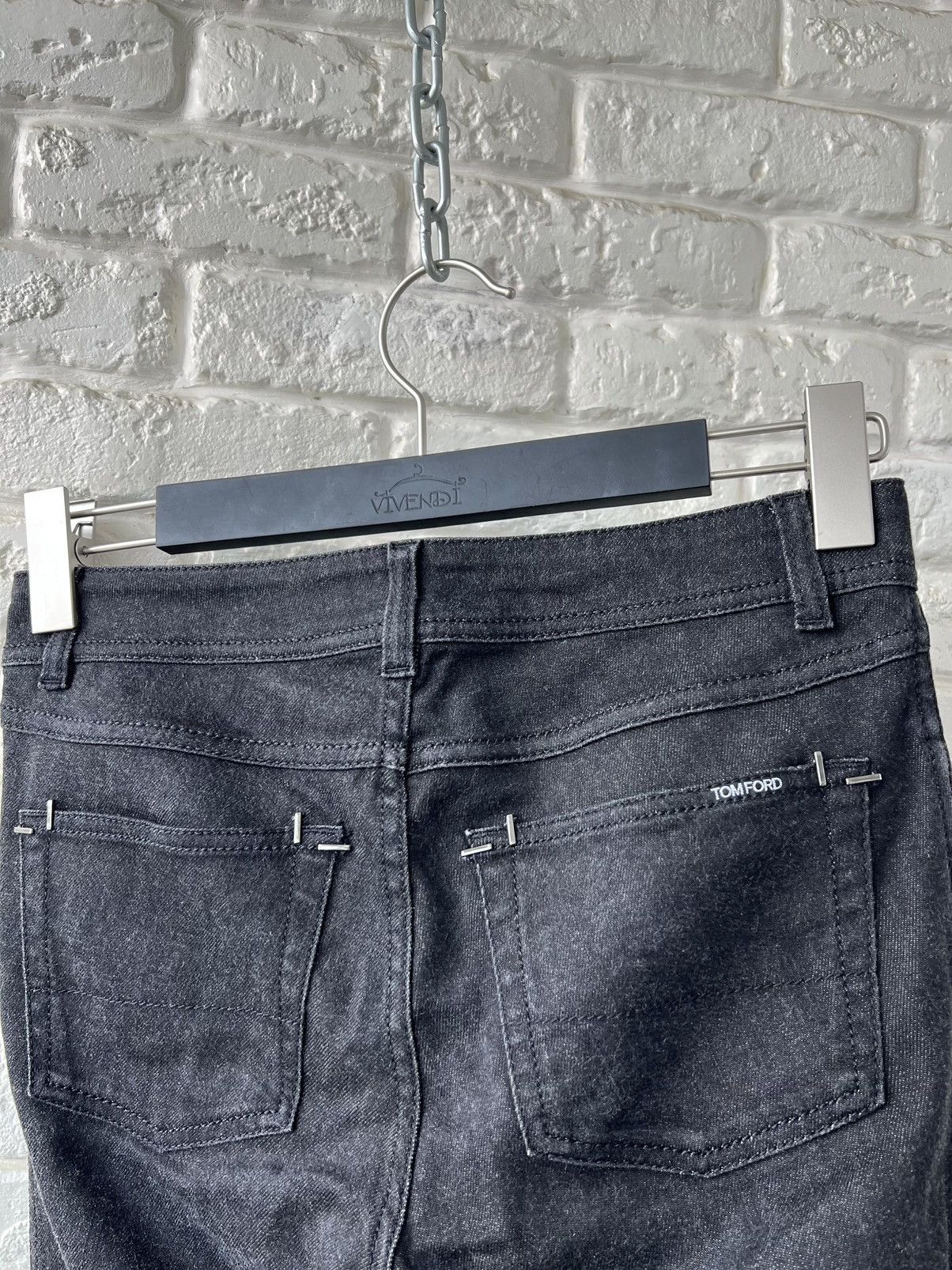 Tom Ford Tom Ford Black Sip Denim Skinny Jeans size 27 Size 27" / US 4 / IT 40 - 4 Thumbnail