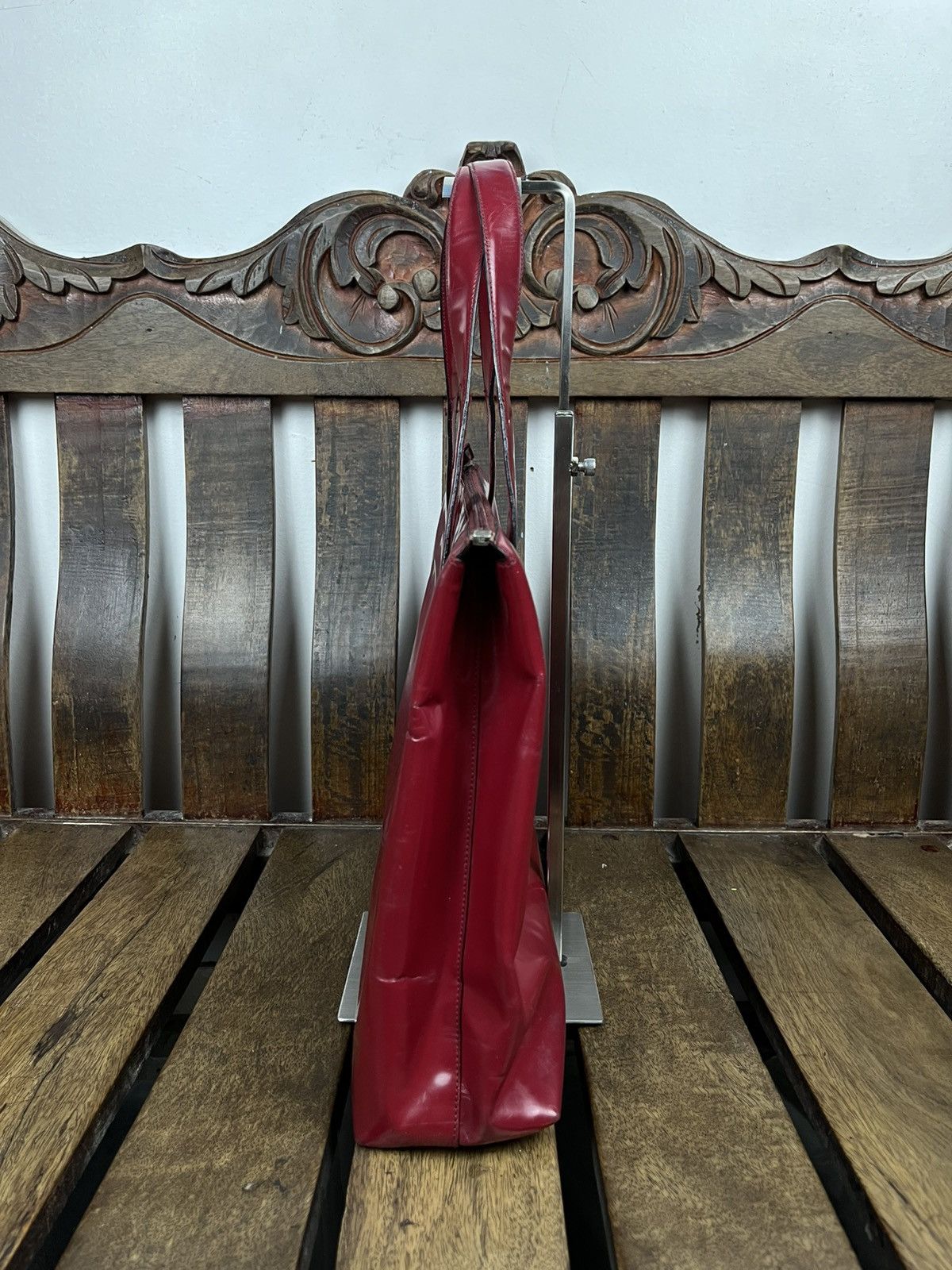 Prada Prada Fall/Winter 1998 Burgundy Patent top handle bag Size ONE SIZE - 7 Thumbnail