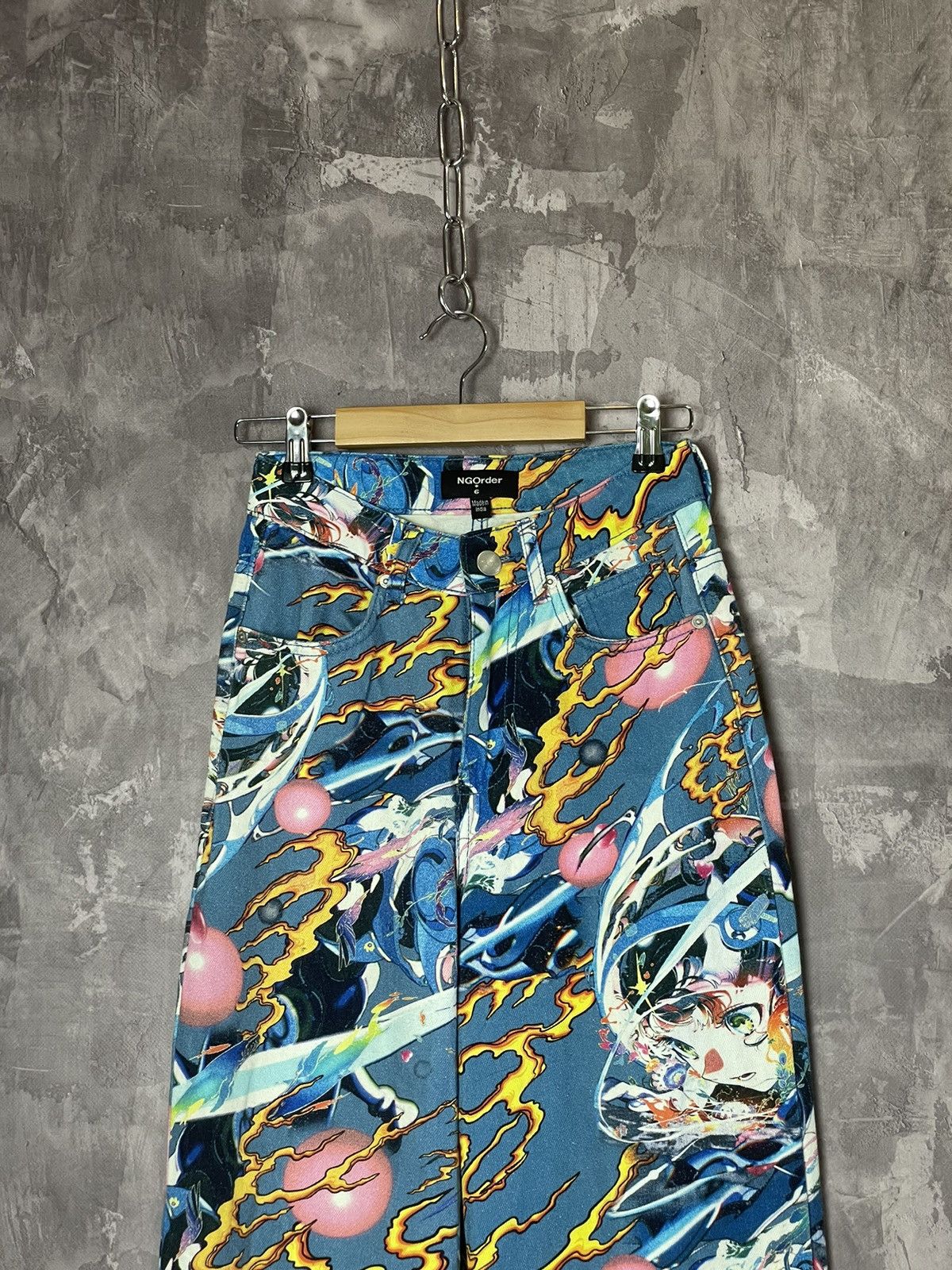 Anime × Japanese Brand Crazy Japanese Brand Anime Overprint Jeans Y2K Size 28" / US 6 / IT 42 - 2 Thumbnail
