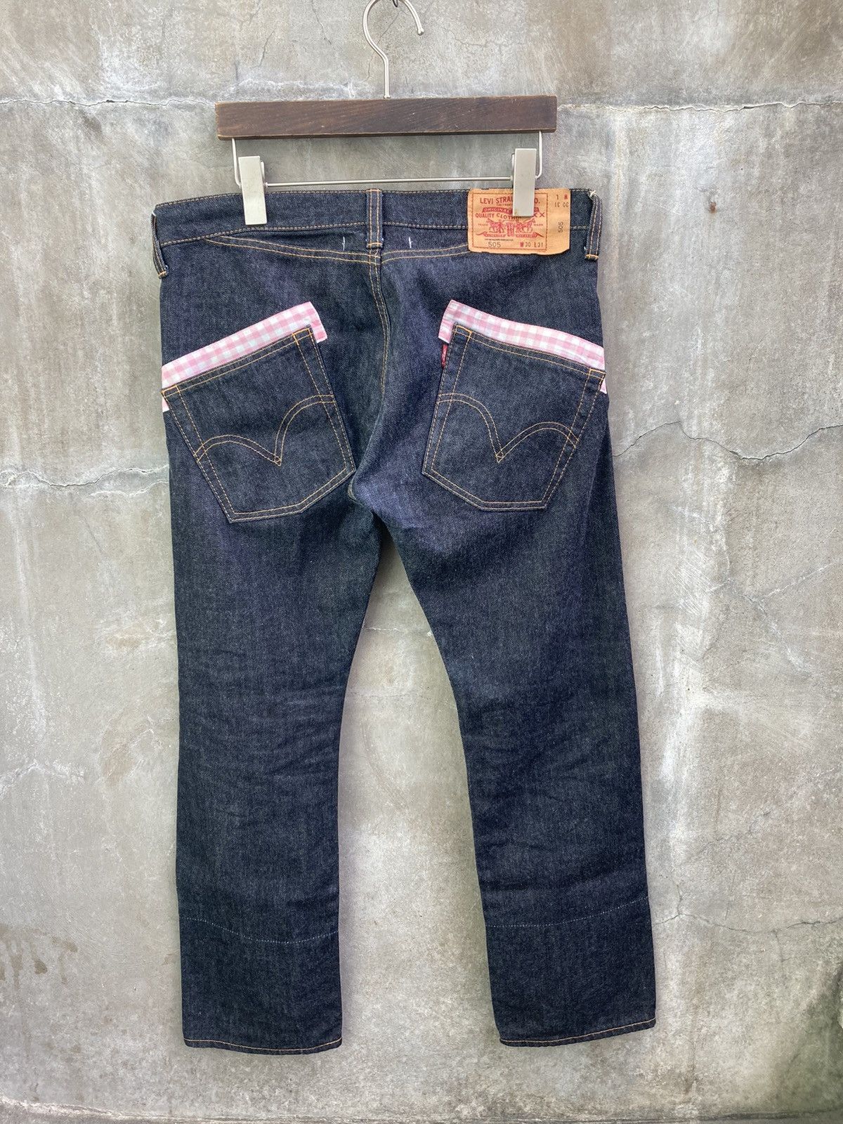 image of Junya Watanabe x Levis Aw2009 Gingham Lined Denim Jeans, Men's (Size 32)