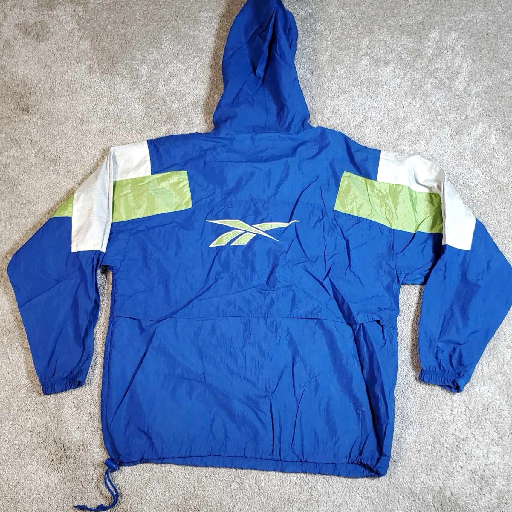 Reebok VINTAGE Reebok Jacket Windbreaker Hooded Pullover Blue Black 90s Mens M Size US M / EU 48-50 / 2 - 4 Thumbnail