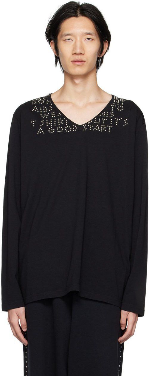 Maison Margiela !DS! SS22 Maison Margiela Studded Black Longsleeve T-Shirt Size US M / EU 48-50 / 2 - 4 Thumbnail