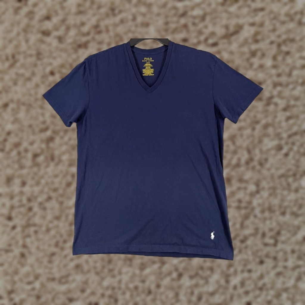 Ralph Lauren Ralph Lauren Shirt Men’s Large Blue Short Sleeve V-Neck Cotton Jersey Logo Classic Size US L / EU 52-54 / 3 - 1 Thumbnail