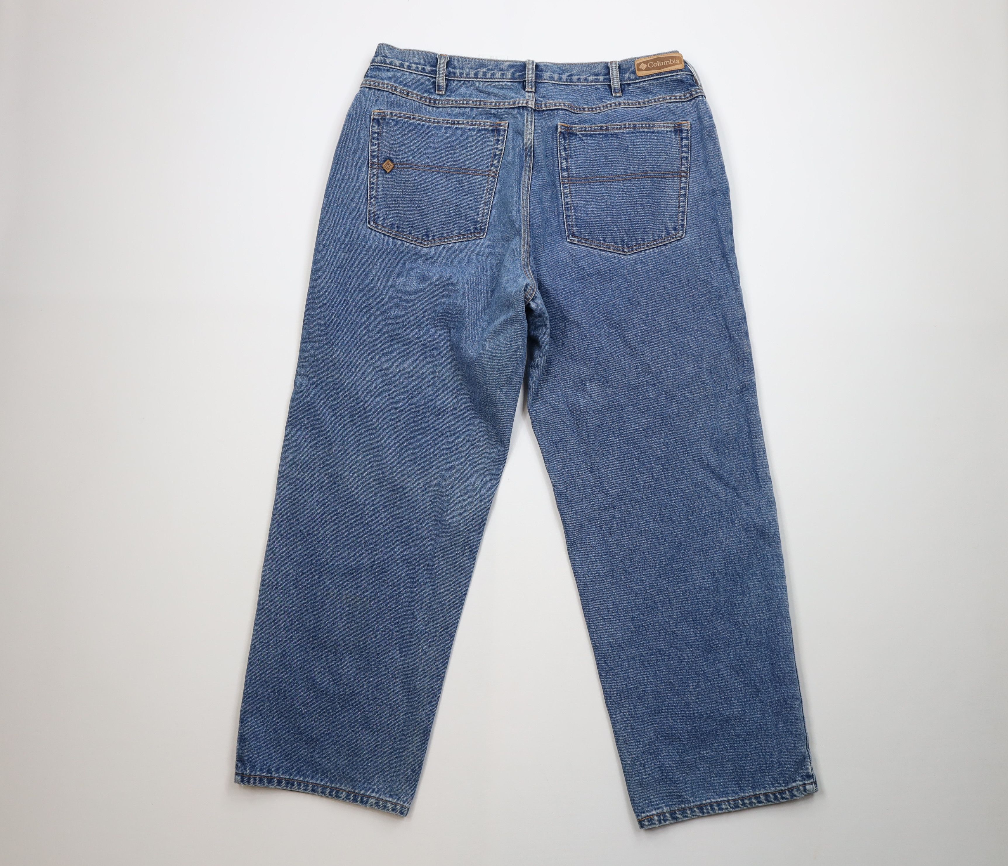 Columbia Vintage 90s Columbia Spell Out Relaxed Wide Leg Denim Jeans Size US 38 / EU 54 - 9 Thumbnail