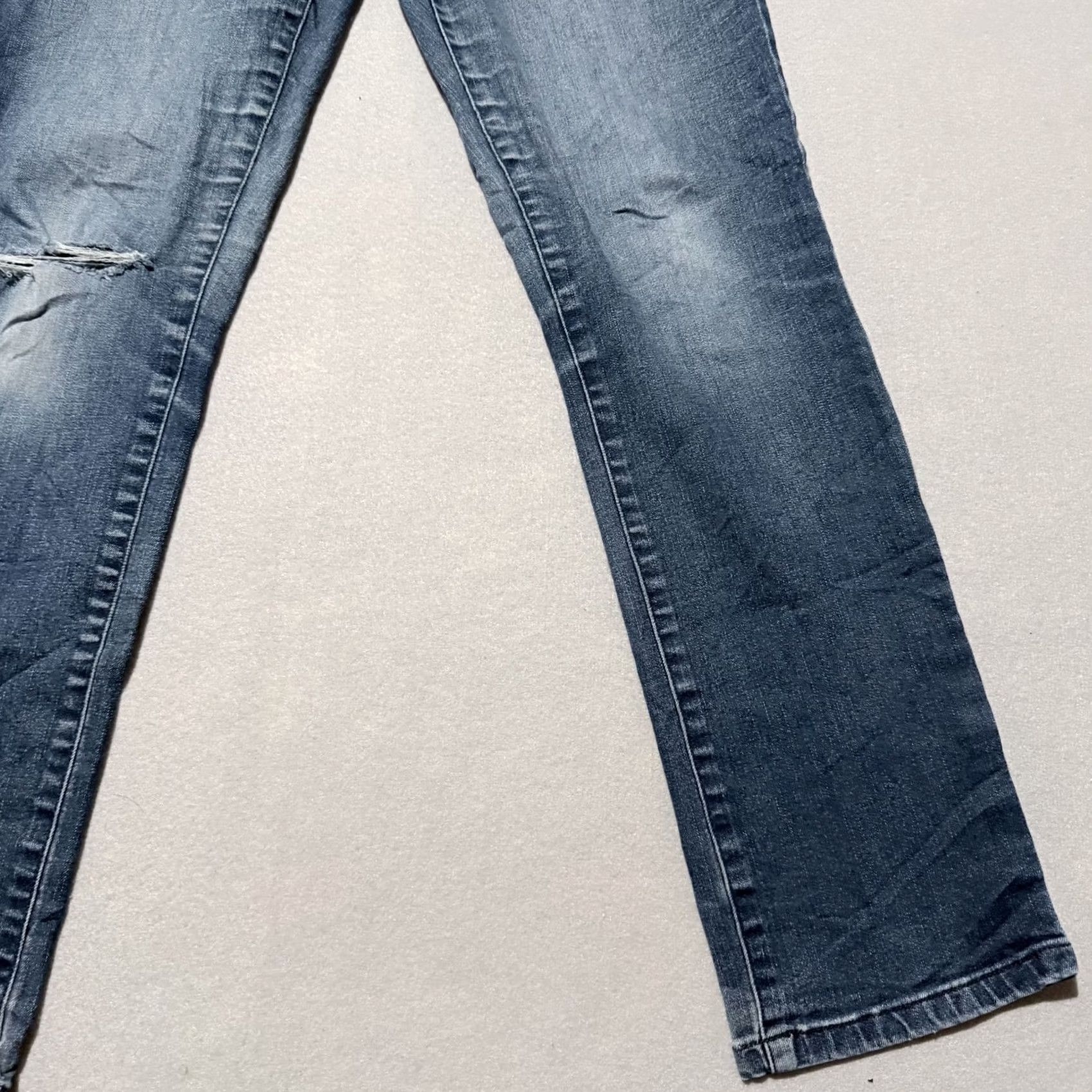 Jones New York Jones New York Jeans Women's Blue Denim Mid Rise Distressed Slim Fit Skinny - 10 Size 32" / US 10 / IT 46 - 6 Thumbnail